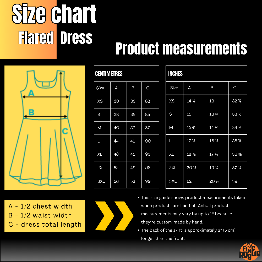 Flare short sleeveless dress, orange, black, grey, white, abstract, funk | 3011