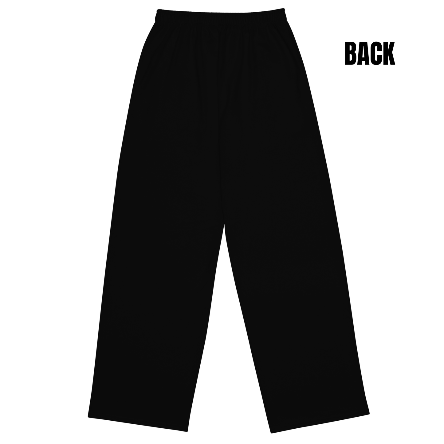Wide leg pants - Black Lace Print Decoration, Romantic Noir | 10001