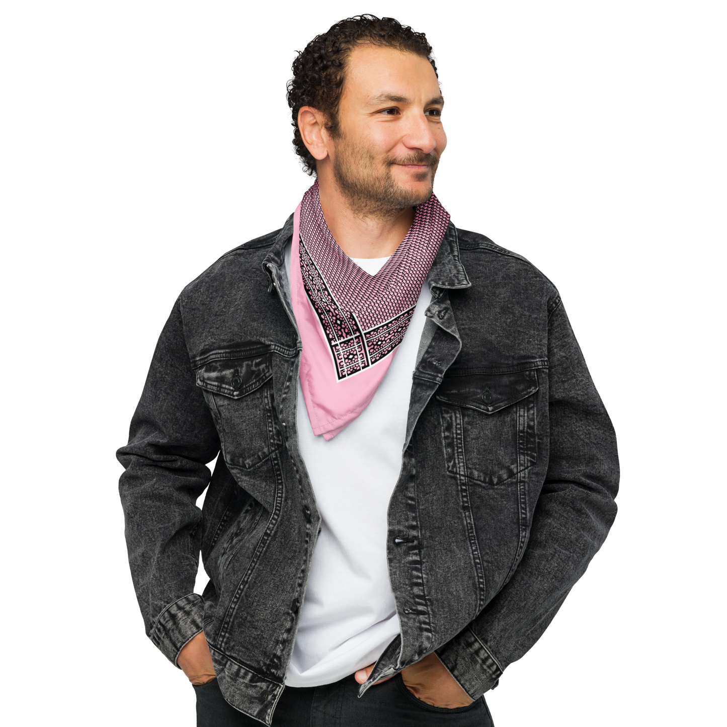 Pink Black-Striped Bandana (S/M/L) | 10114