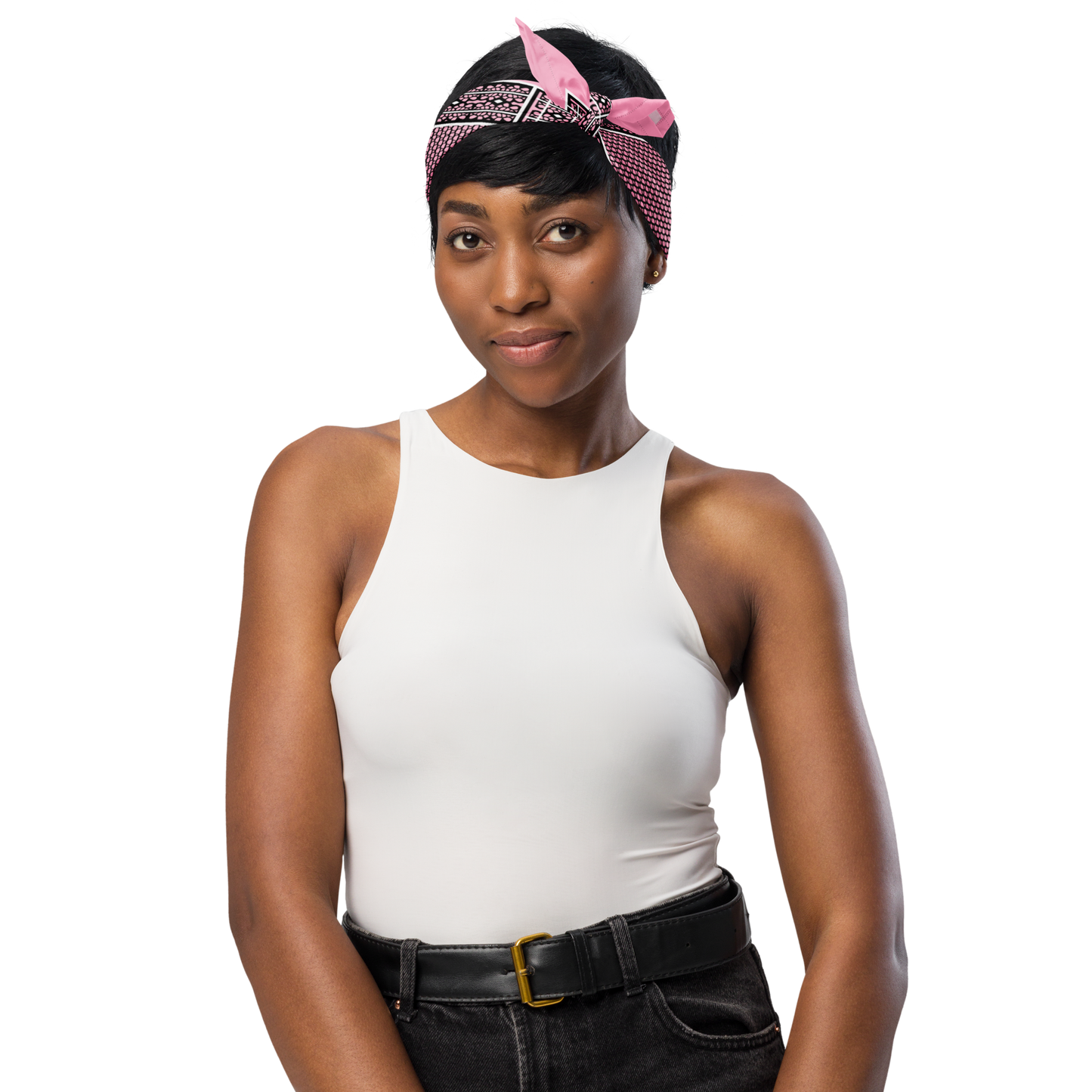 Pink Black-Striped Bandana (S/M/L) | 10114