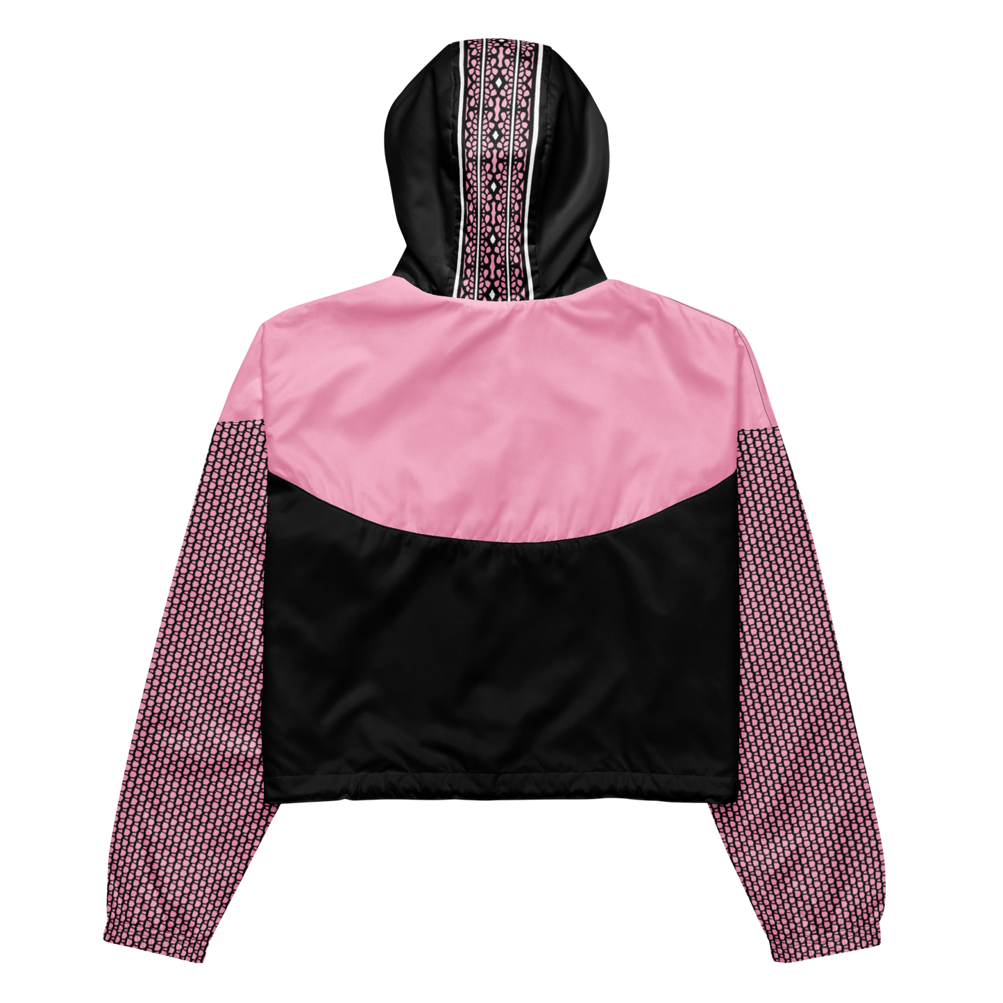 Pink & Black Windbreaker Hoodie – Retro Sporty Streetwear | 10102