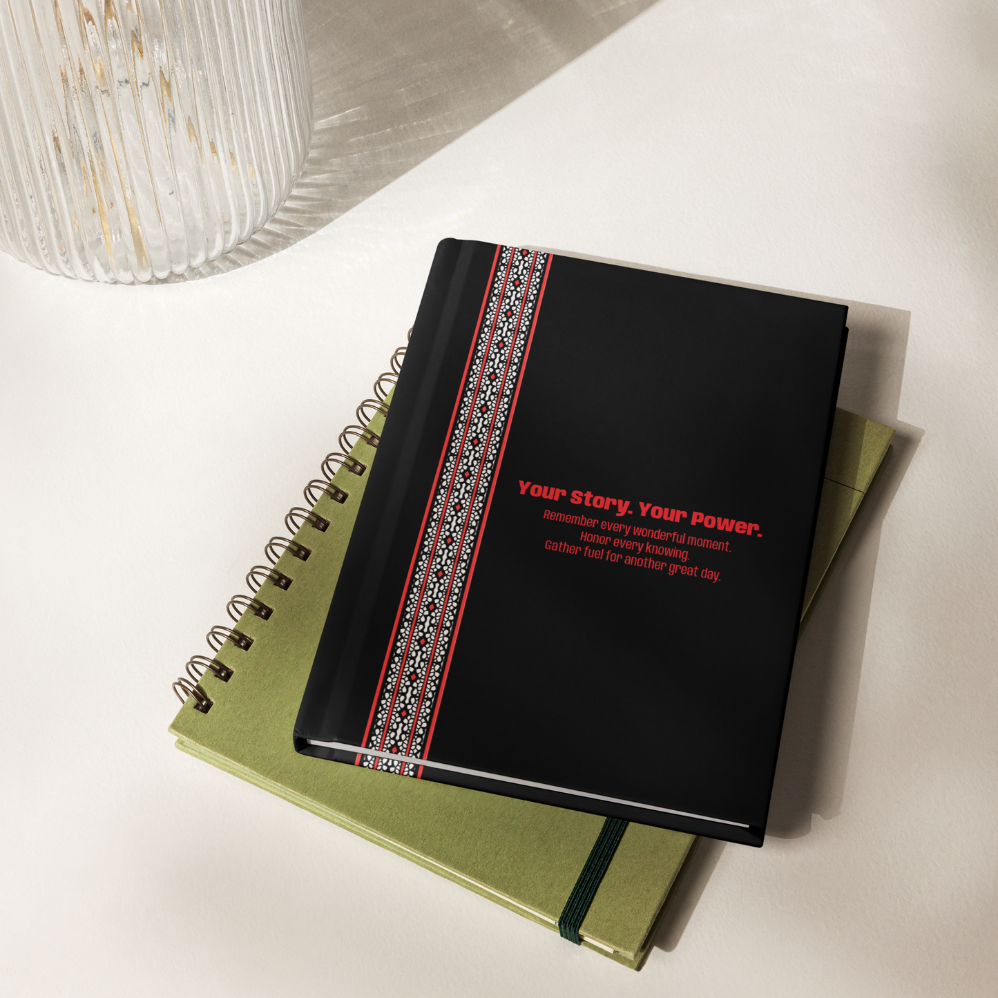 Journal ''New Beginnings'' - Black Hardcover, Red decoration | 10119