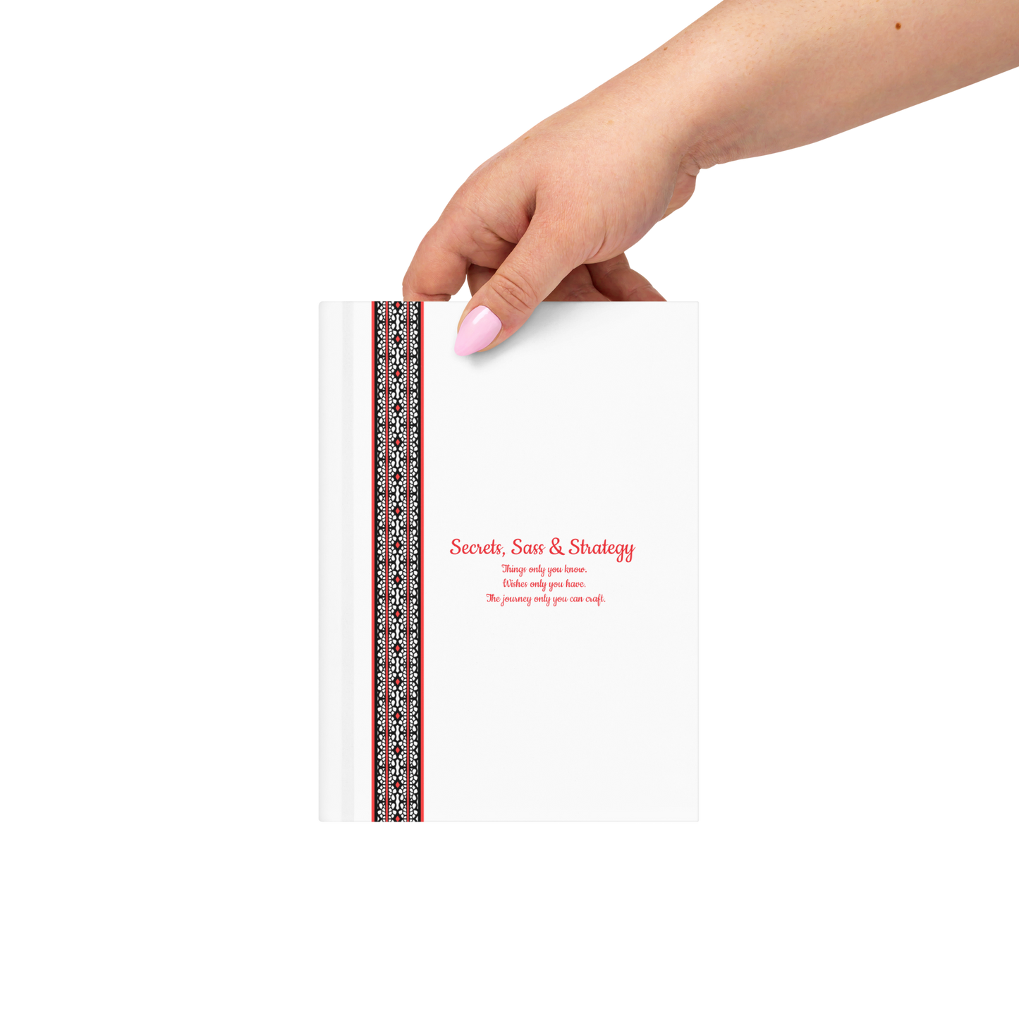 Journal ''Secrets, Sass & Strategy'' - White Hardcover, Red decoration | 10120