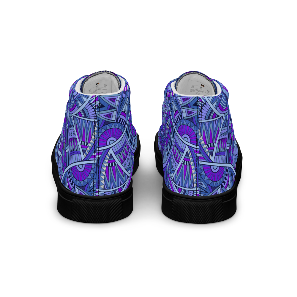 Men’s high top canvas shoes - Ethnic-Boho Fusion Blue | 5030