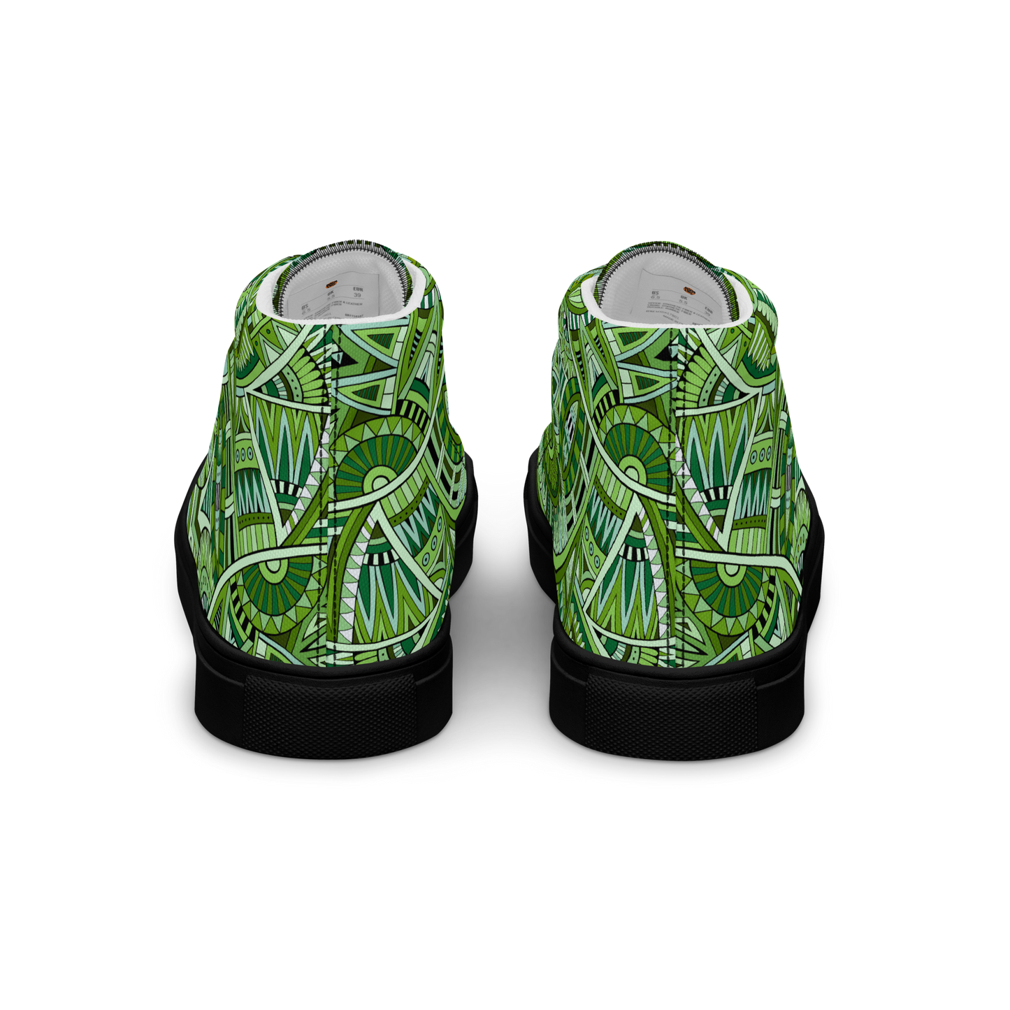 Men’s high top canvas shoes - Ethnic-Boho Fusion Fresh Green | 5032