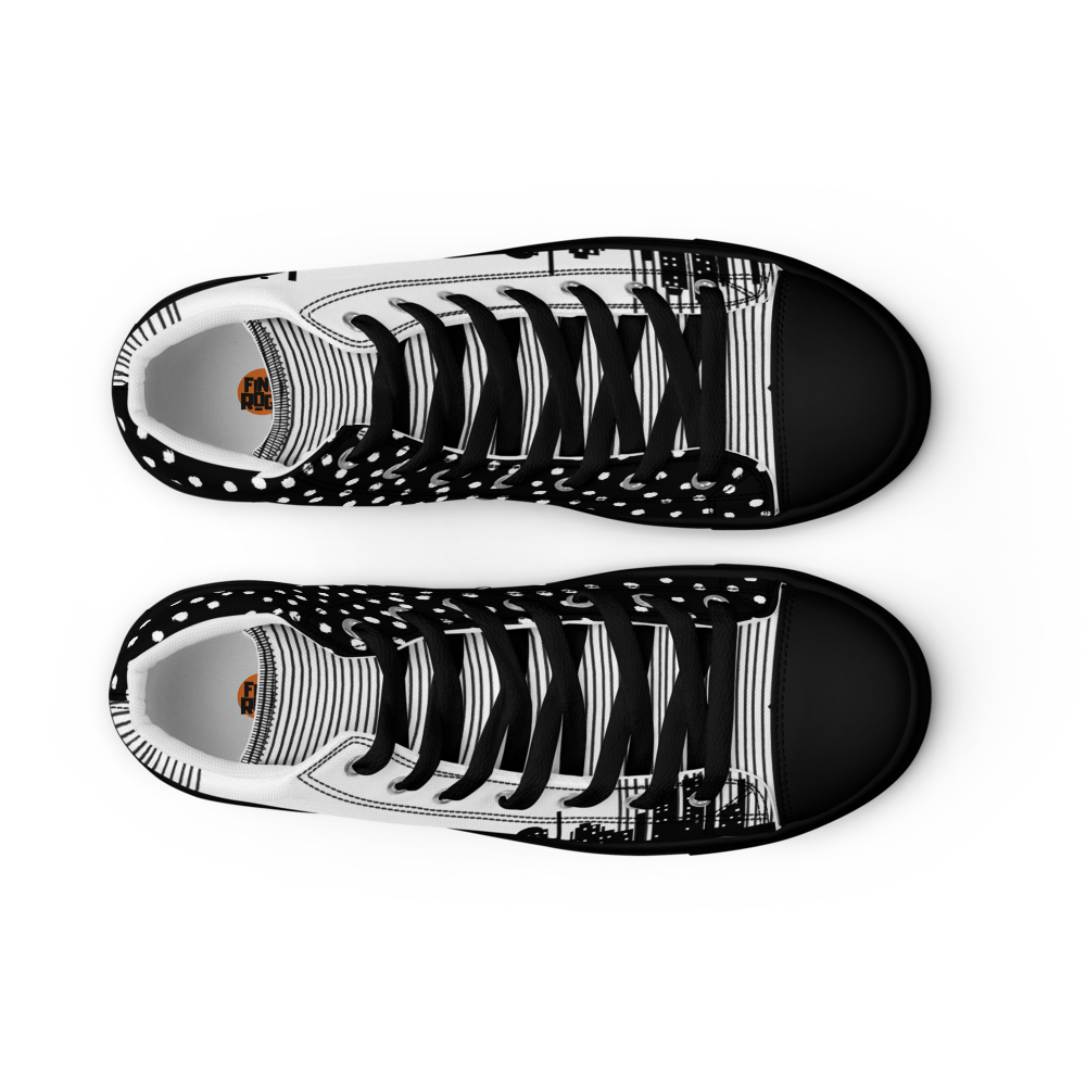 Men’s high top canvas shoes - Black Lights out/Nights on | 5015