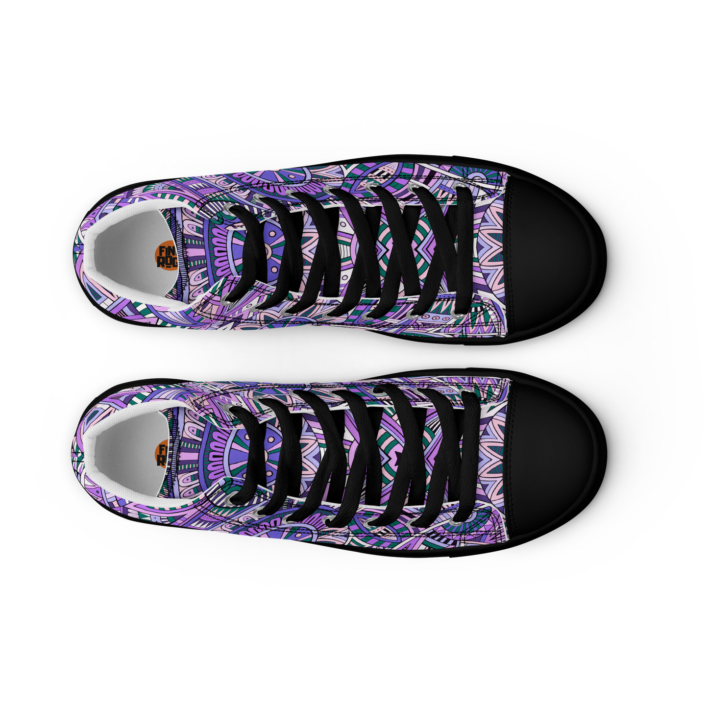 Men’s high top canvas shoes - Ethnic-Boho Fusion Lilac | 5035