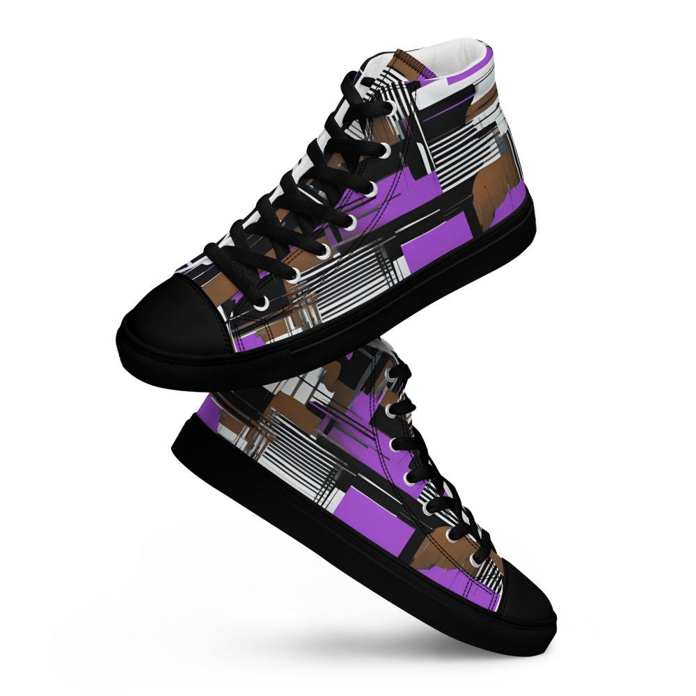 Men’s high top canvas sneakers - Purple & Earth | 5007