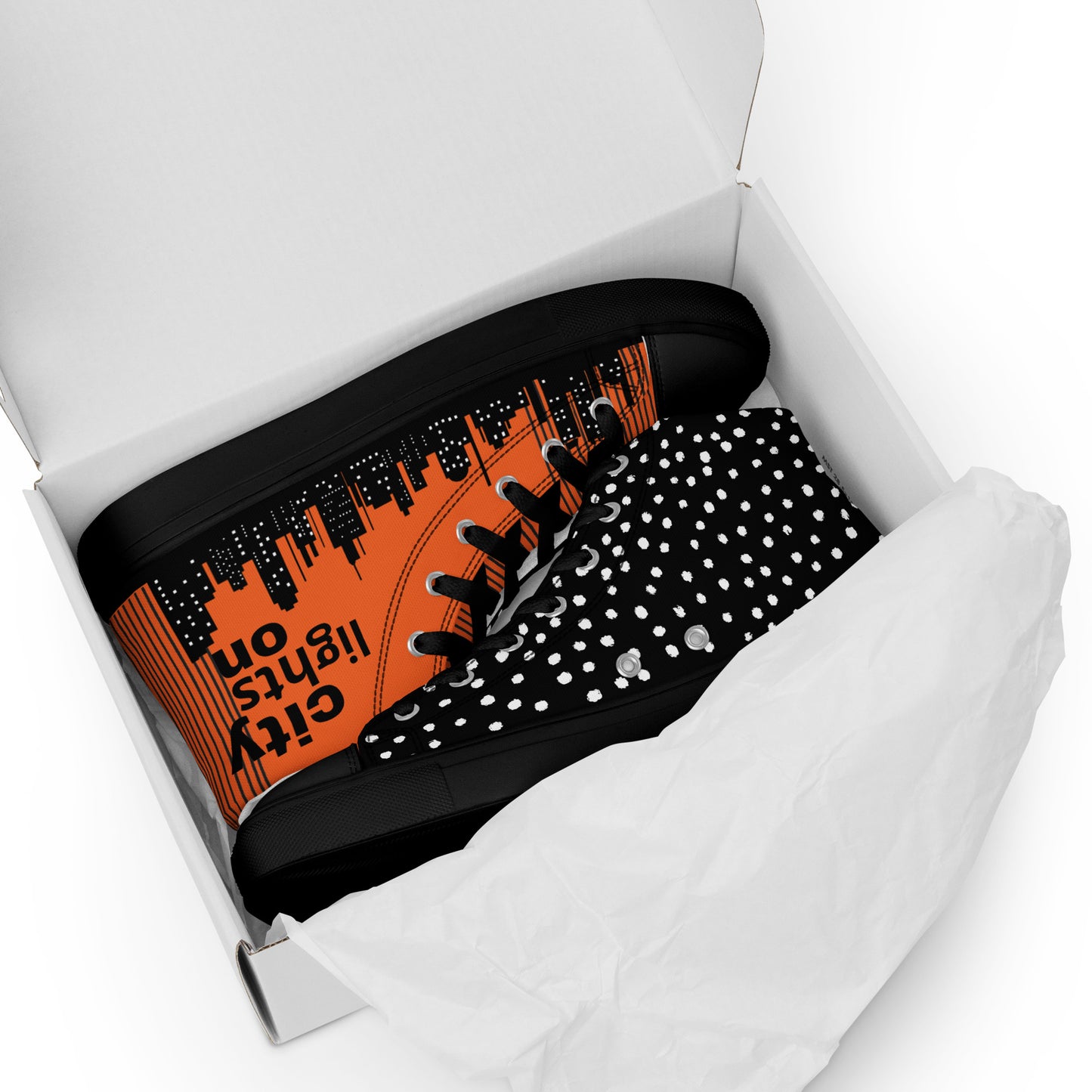 Men’s high top canvas sneakers - City Lights On | 5012