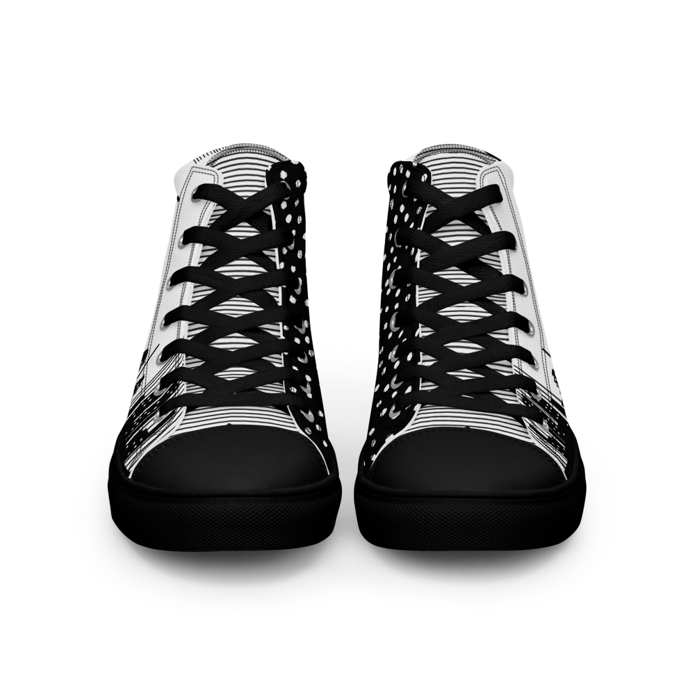 Men’s high top canvas shoes - Black Lights out/Nights on | 5015
