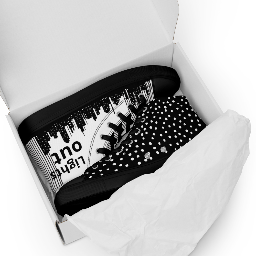 Men’s high top canvas shoes - Black Lights out/Nights on | 5015