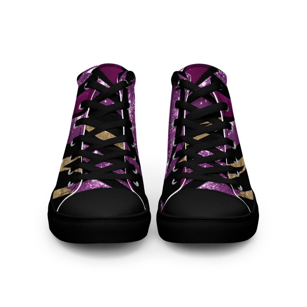 Men’s high top canvas sneakers - Purple Party | 5019
