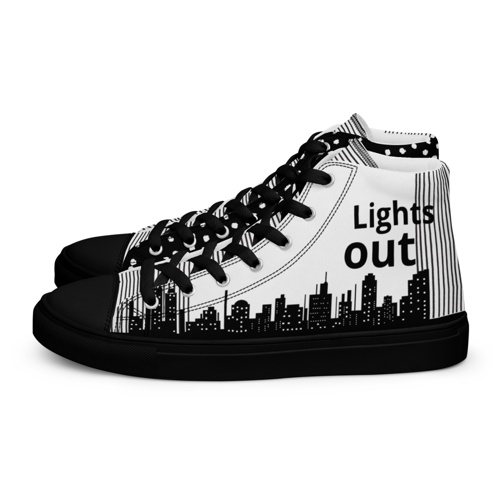 Men’s high top canvas shoes - Black Lights out/Nights on | 5015