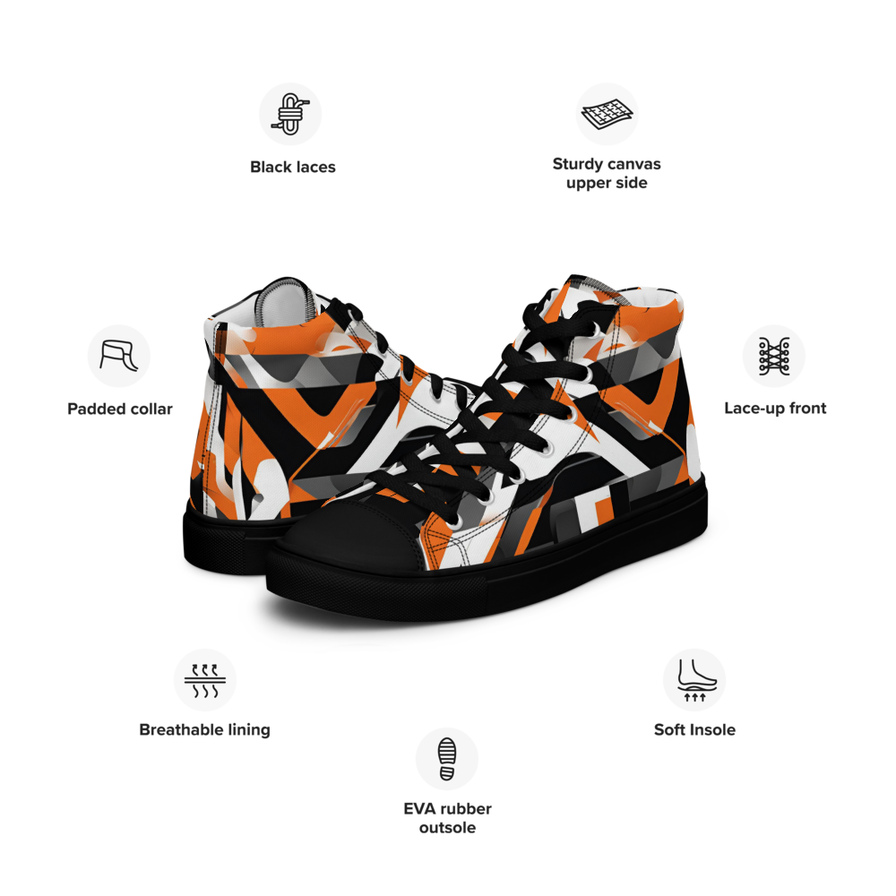 Men’s high top canvas shoes - Orange Riot | 5009