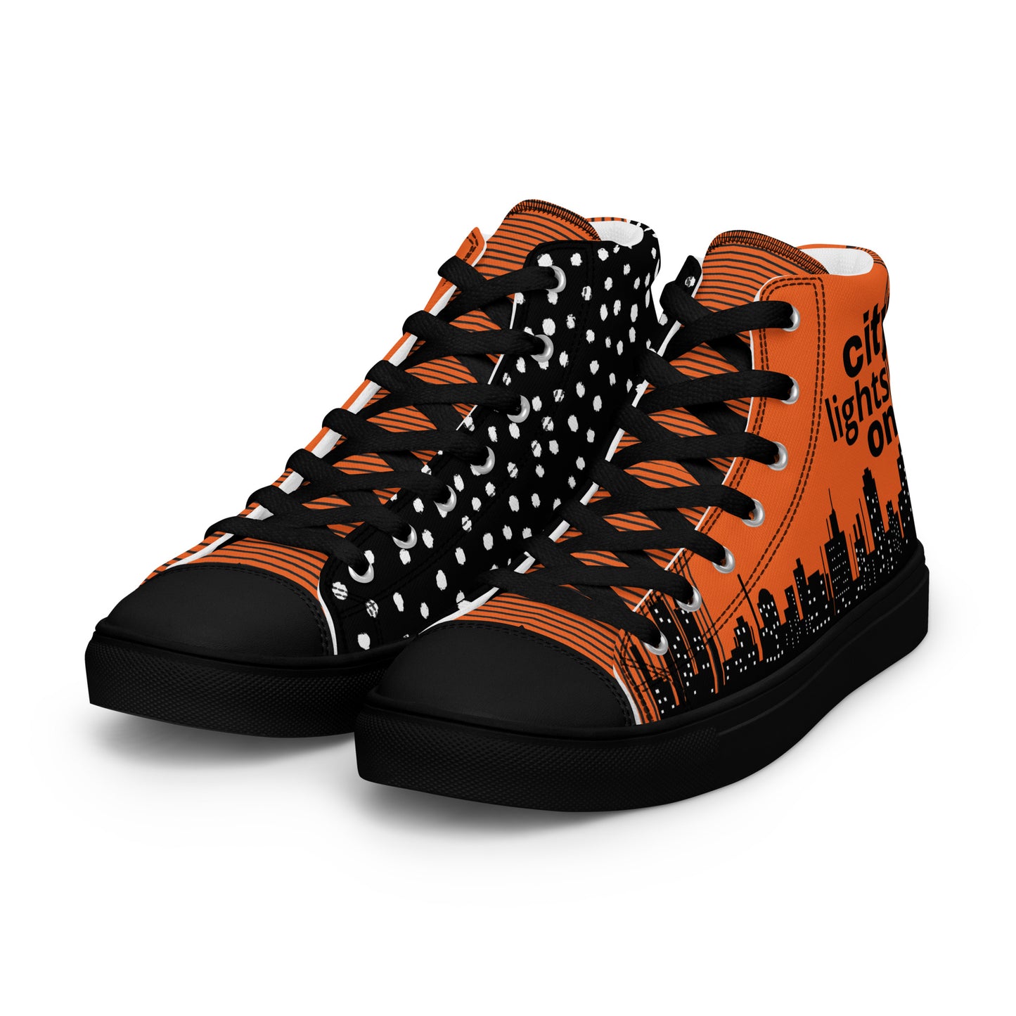 Men’s high top canvas sneakers - City Lights On | 5012