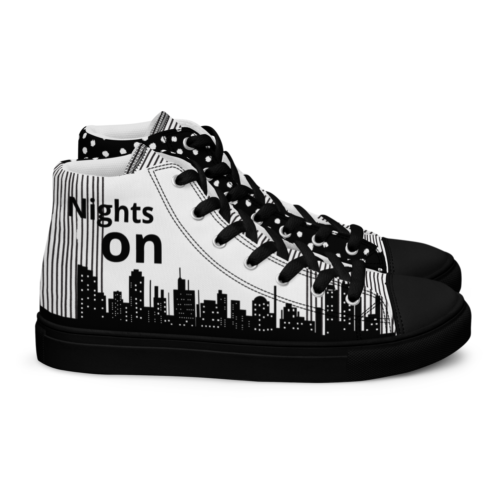 Men’s high top canvas shoes - Black Lights out/Nights on | 5015