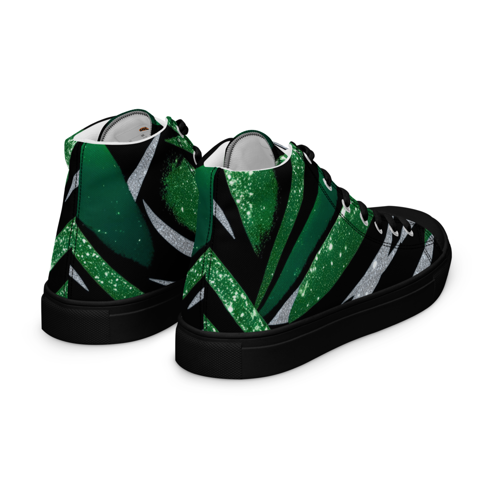 Men’s high top canvas sneakers - Emerald Green Party | 5020