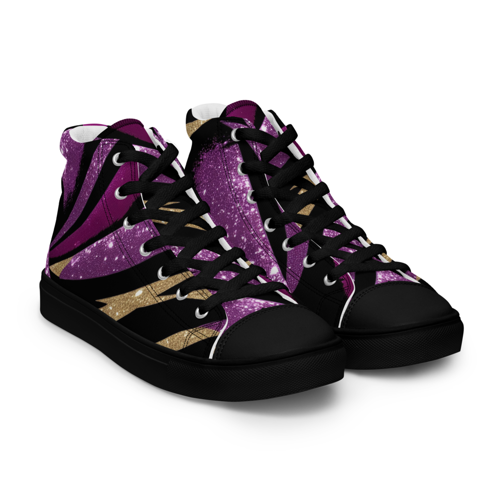 Men’s high top canvas sneakers - Purple Party | 5019