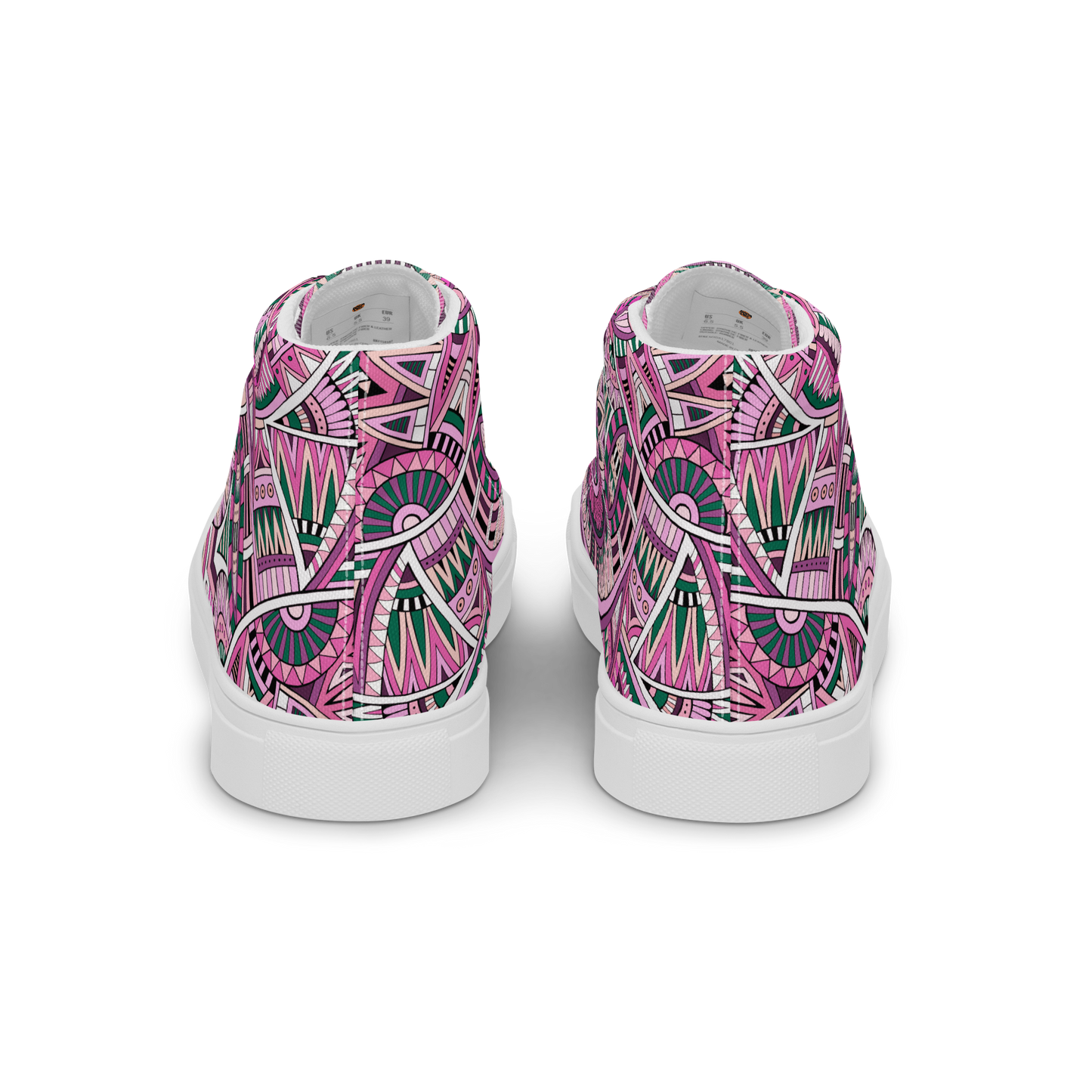 Men’s high top canvas shoes - Ethnic-Boho Fusion Pink | 5033