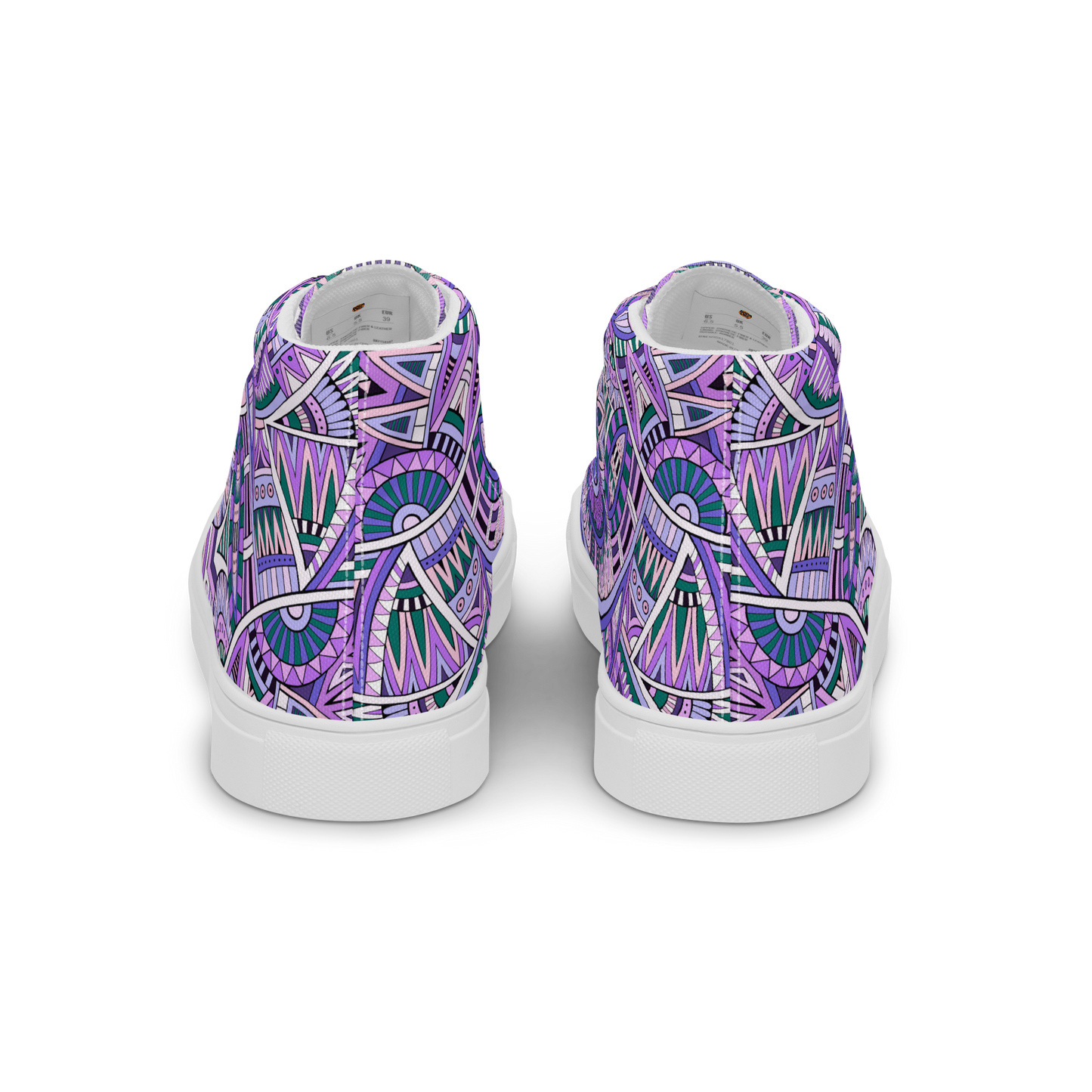 Men’s high top canvas shoes - Ethnic-Boho Fusion Lilac | 5035