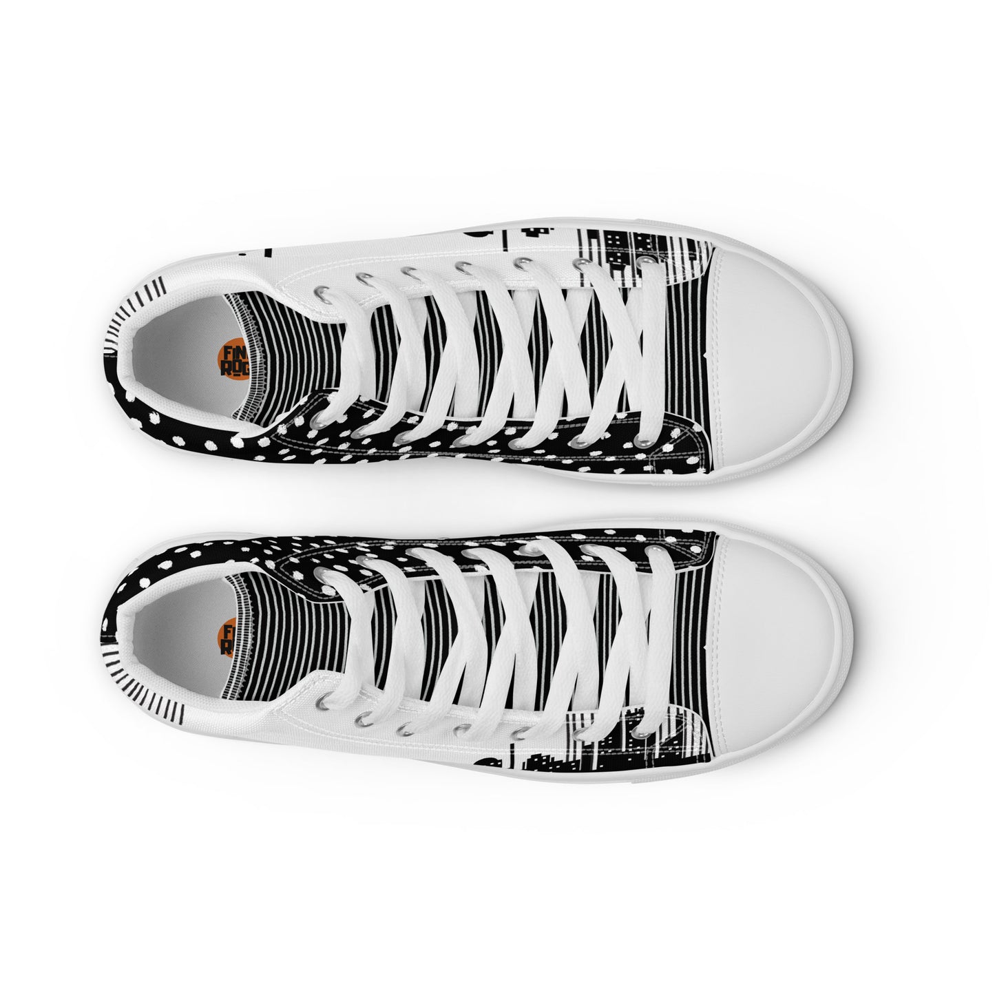 Men’s high top canvas shoes - White Lights out/Nights on | 5014