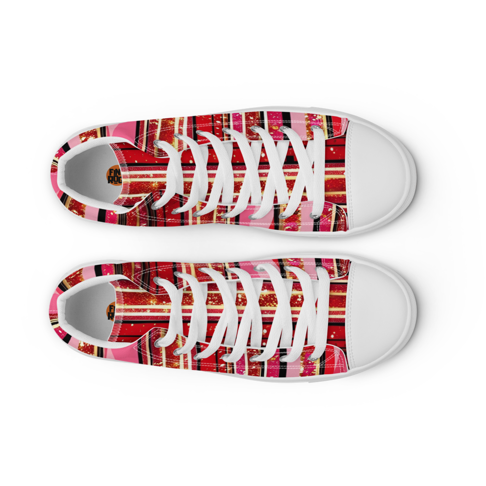 Men's high top canvas shoes - Red Sparks Party | 5022
