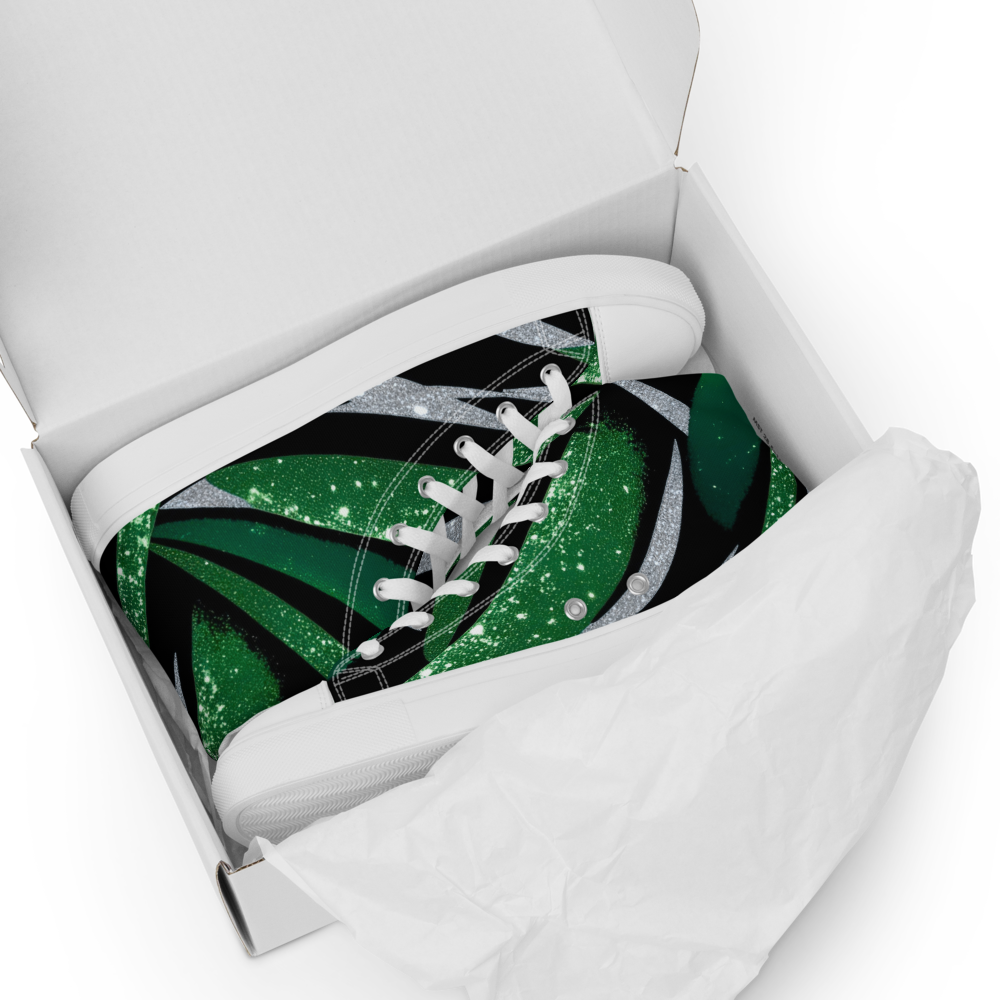Men’s high top canvas sneakers - Emerald Green Party | 5020