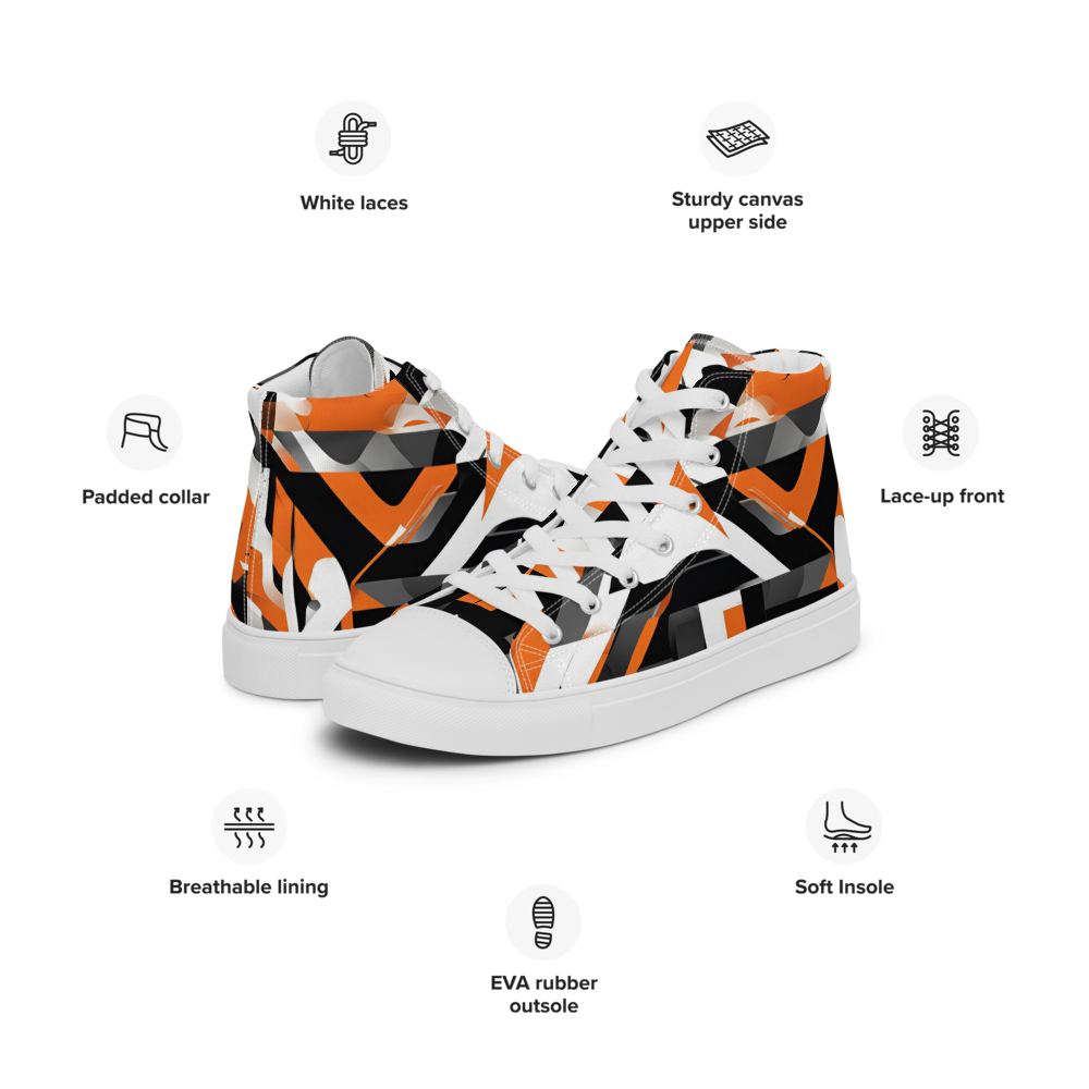 Men’s high top canvas shoes - Orange Riot | 5009