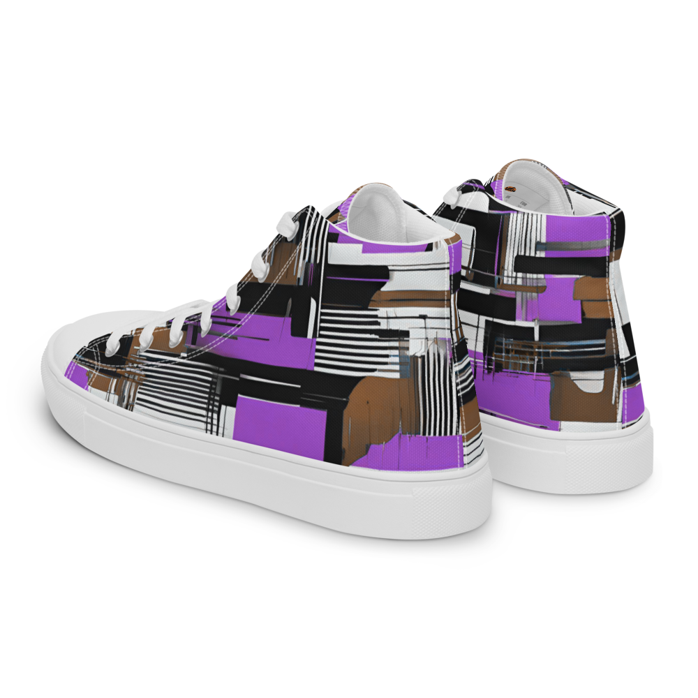 Men’s high top canvas sneakers - Purple & Earth | 5007