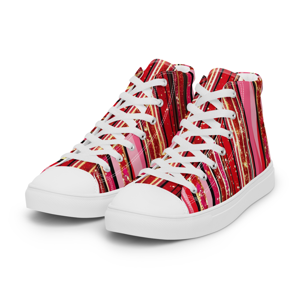 Men's high top canvas shoes - Red Sparks Party | 5022