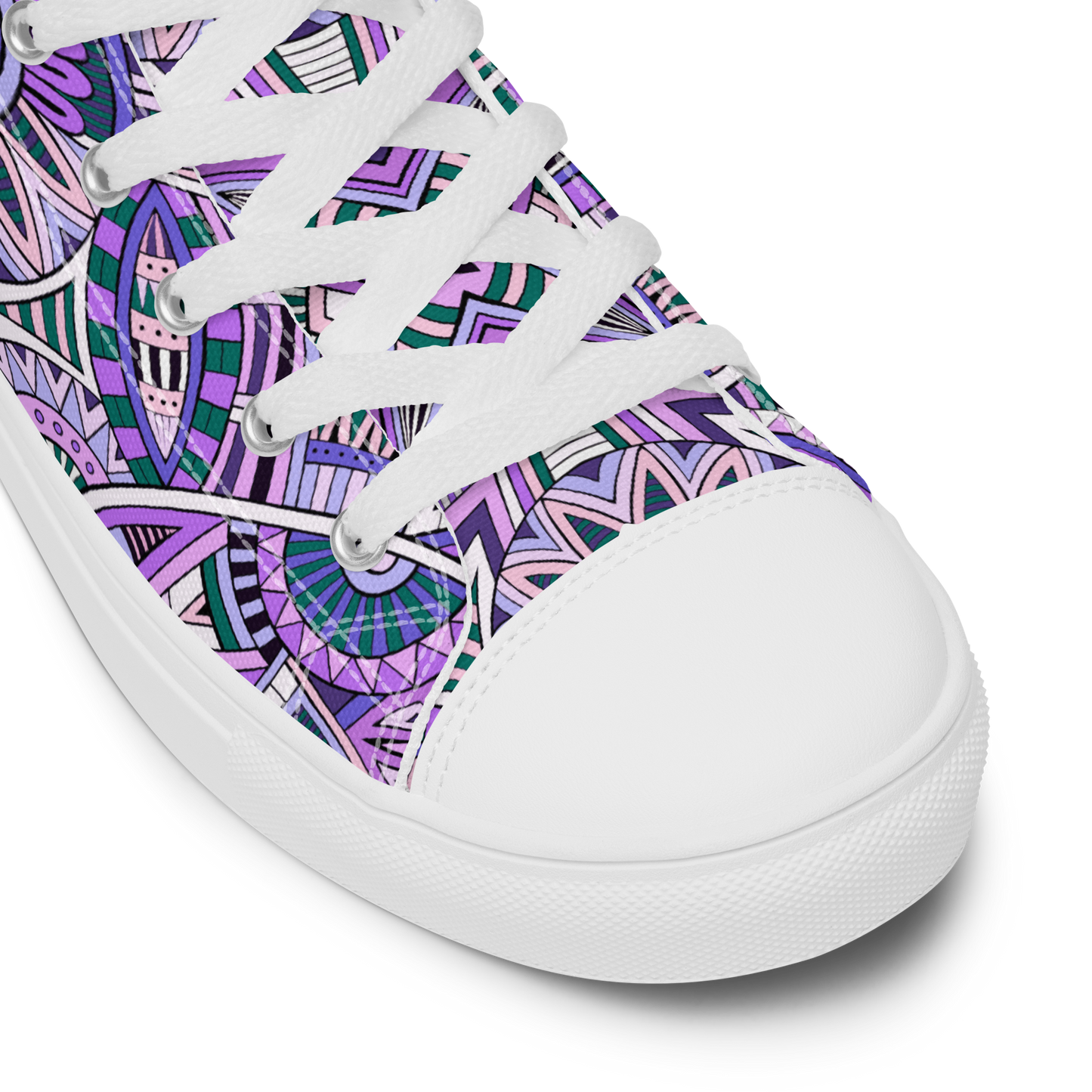 Men’s high top canvas shoes - Ethnic-Boho Fusion Lilac | 5035