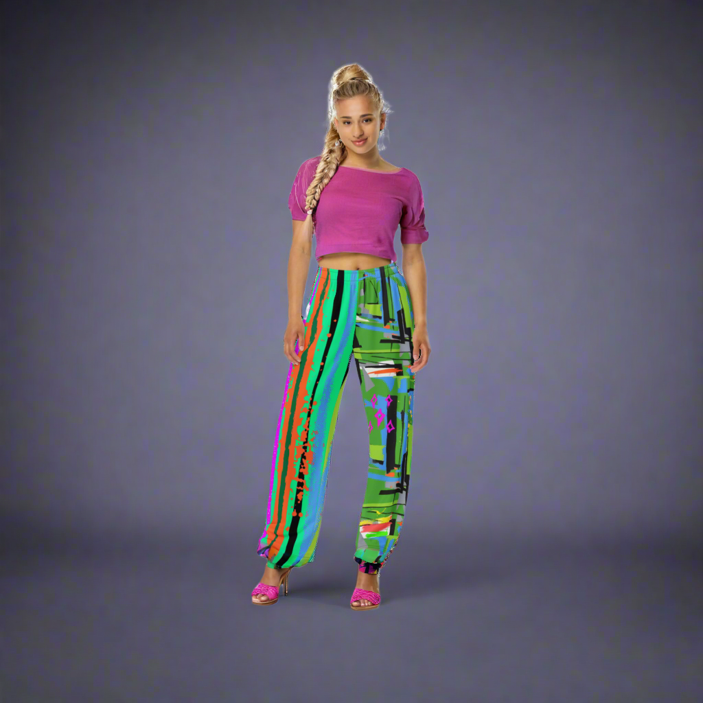 Wide leg straight pants, unisex, green, orange, pink, blue, colorful | 1035