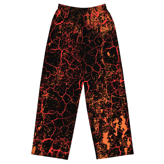 Wide leg straight pants, unisex, lava, orange, red, black | 1033