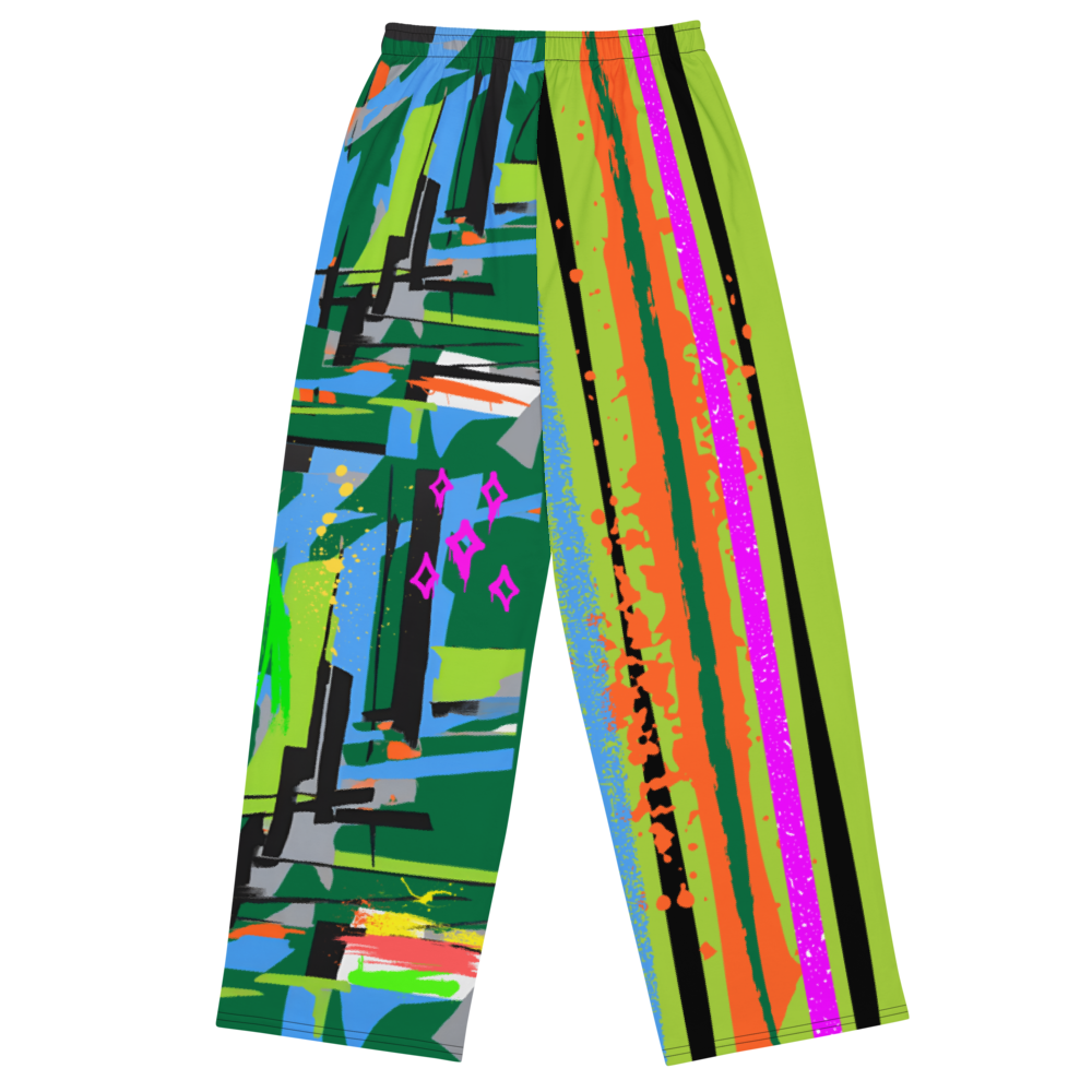 Wide leg straight pants, unisex, green, orange, pink, blue, colorful | 1035