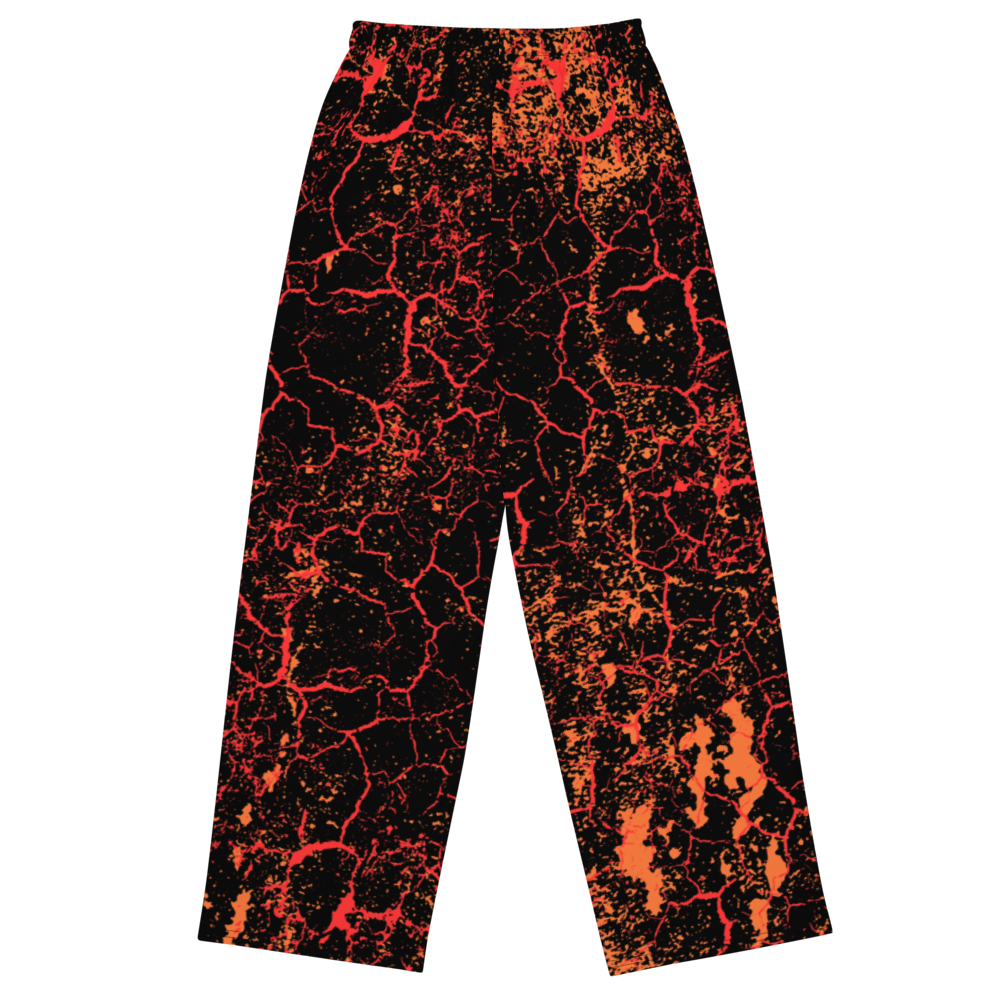 Wide leg straight pants, unisex, lava, orange, red, black | 1033