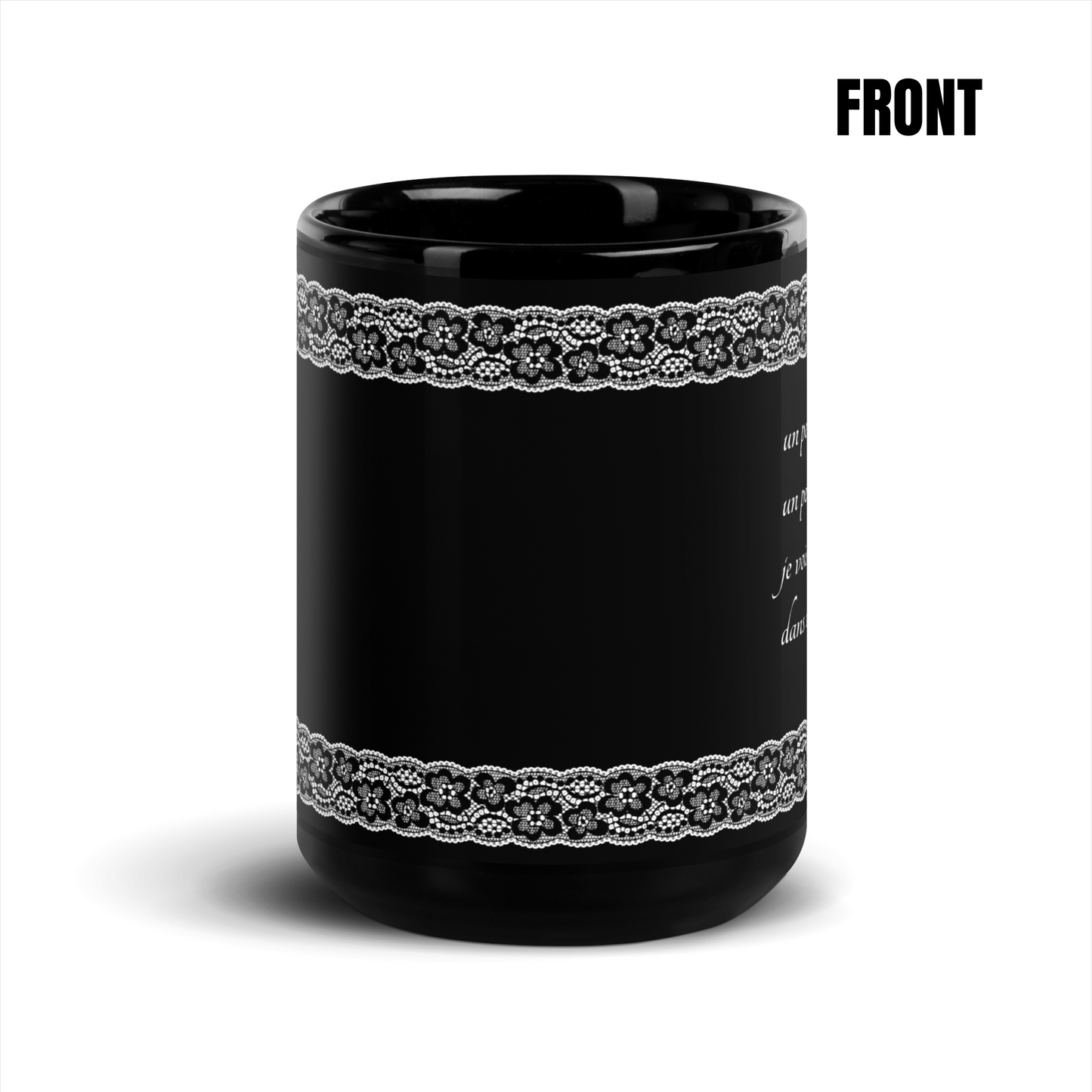 Black Large Coffee Mug - 15 oz/444 ml - Romantic Noir | 100008