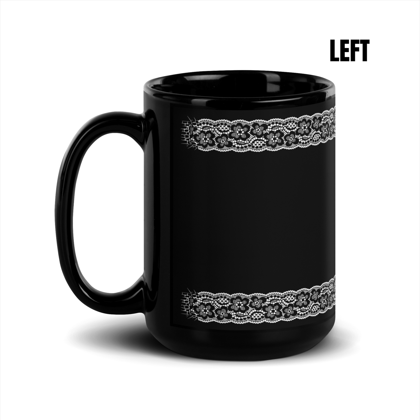 Black Large Coffee Mug - 15 oz/444 ml - Romantic Noir | 100008
