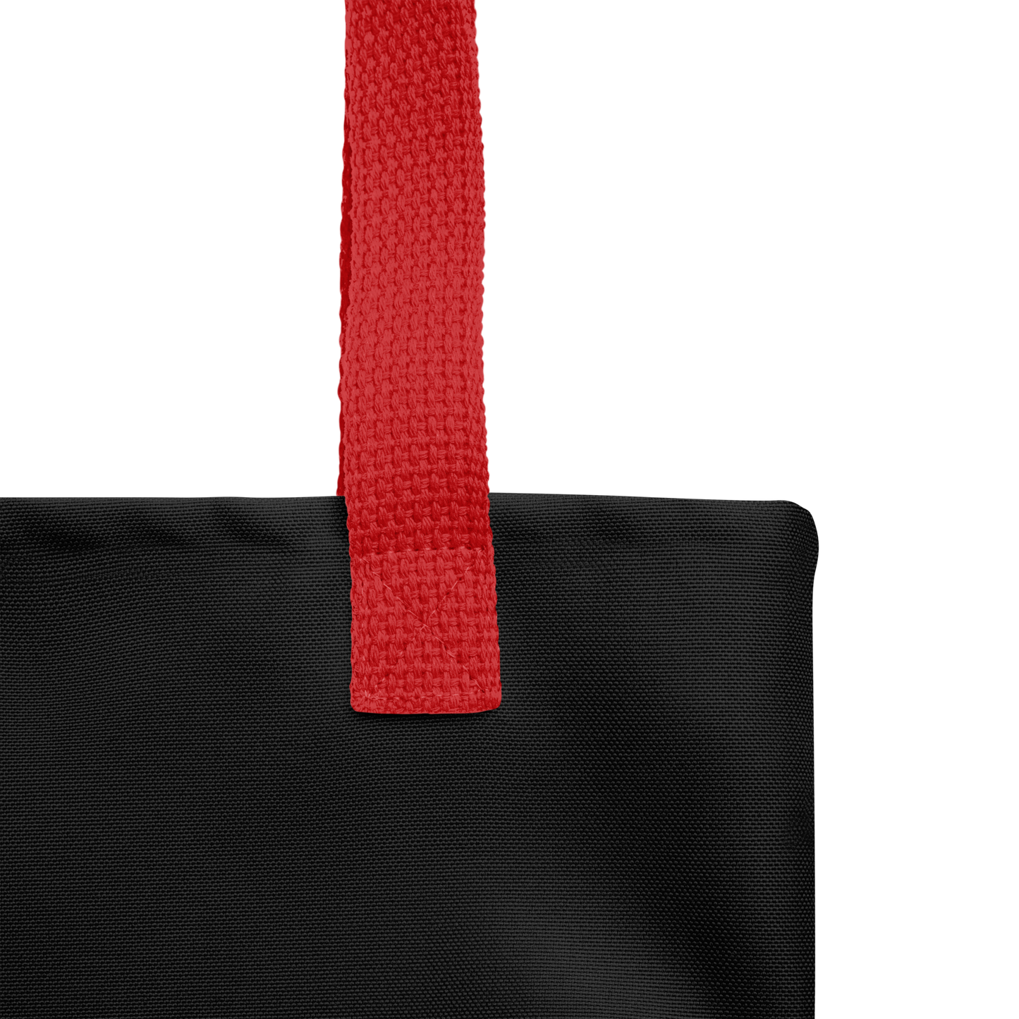 Tote bag - All I Need Is Tango Tonight - Black tote, Red Handles, Red decoration on front side | 8051