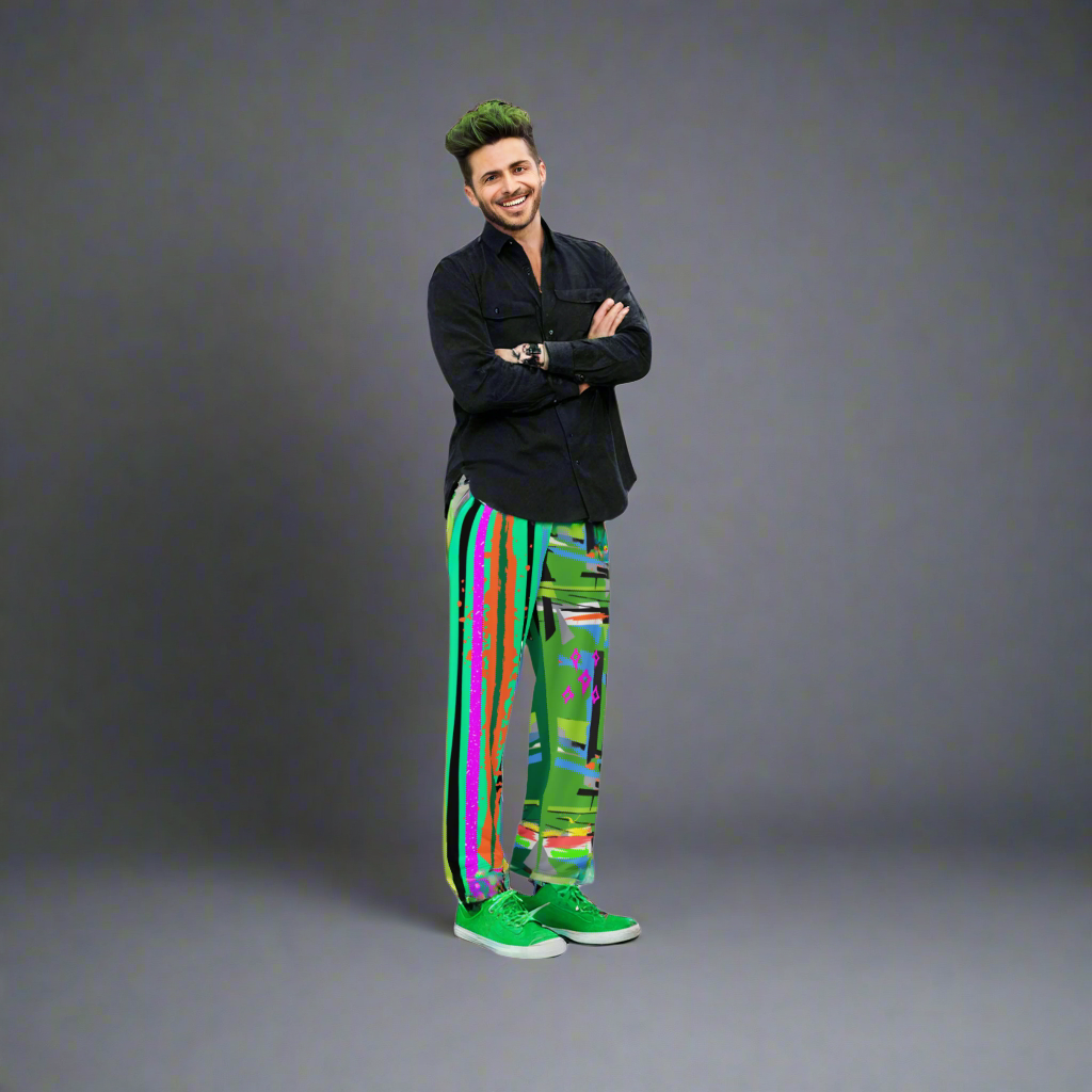 Wide leg straight pants, unisex, green, orange, pink, blue, colorful | 1035