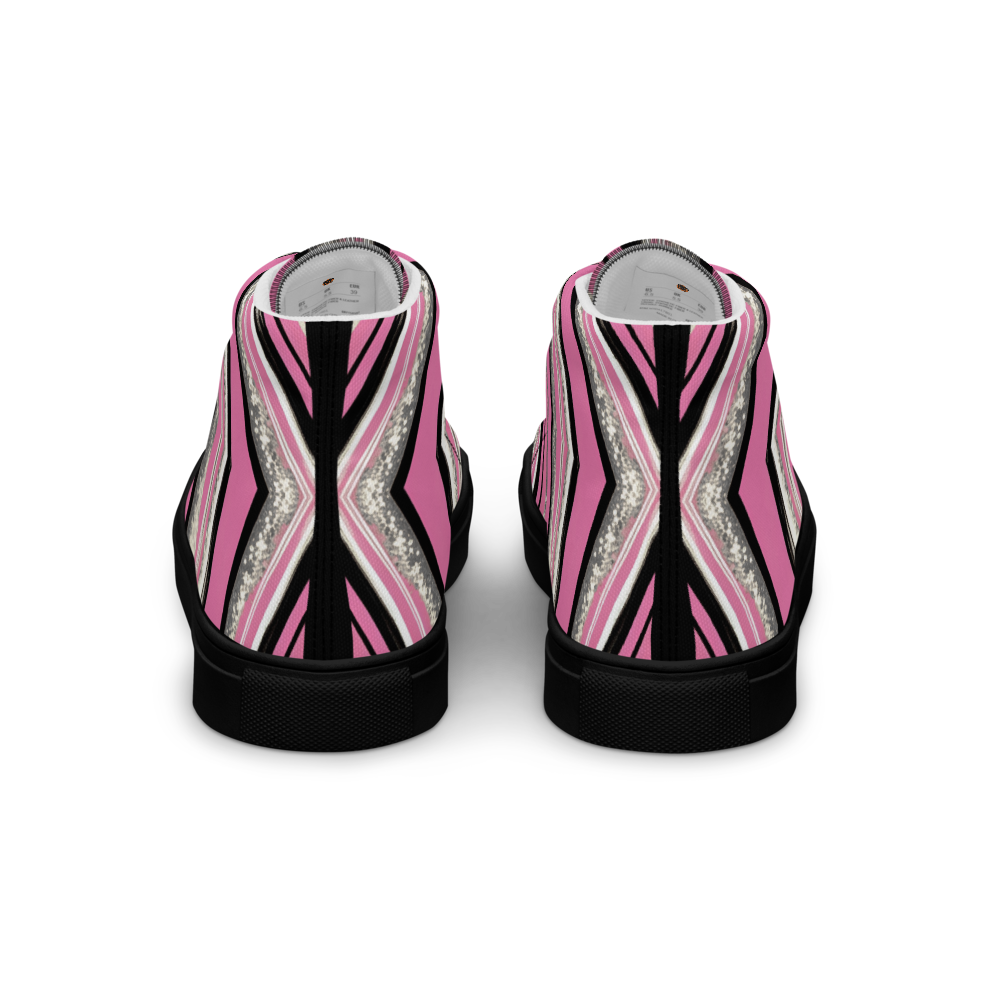 Men’s high top canvas shoes - Pink Silver Party | 5023