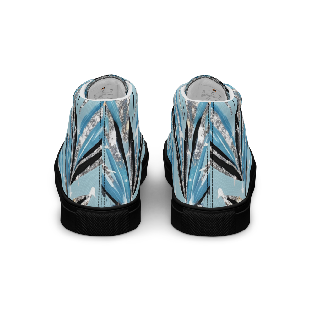 Men’s high top canvas shoes - Blue Silver Hot Ice Party | 5024