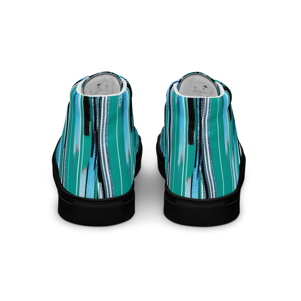 Men’s high top canvas shoes - Teal Blue Party | 5025