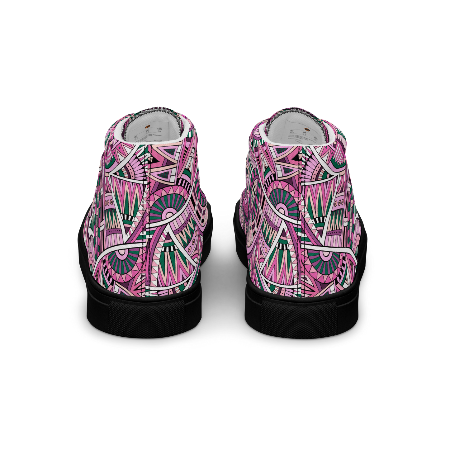 Men’s high top canvas shoes - Ethnic-Boho Fusion Pink | 5033