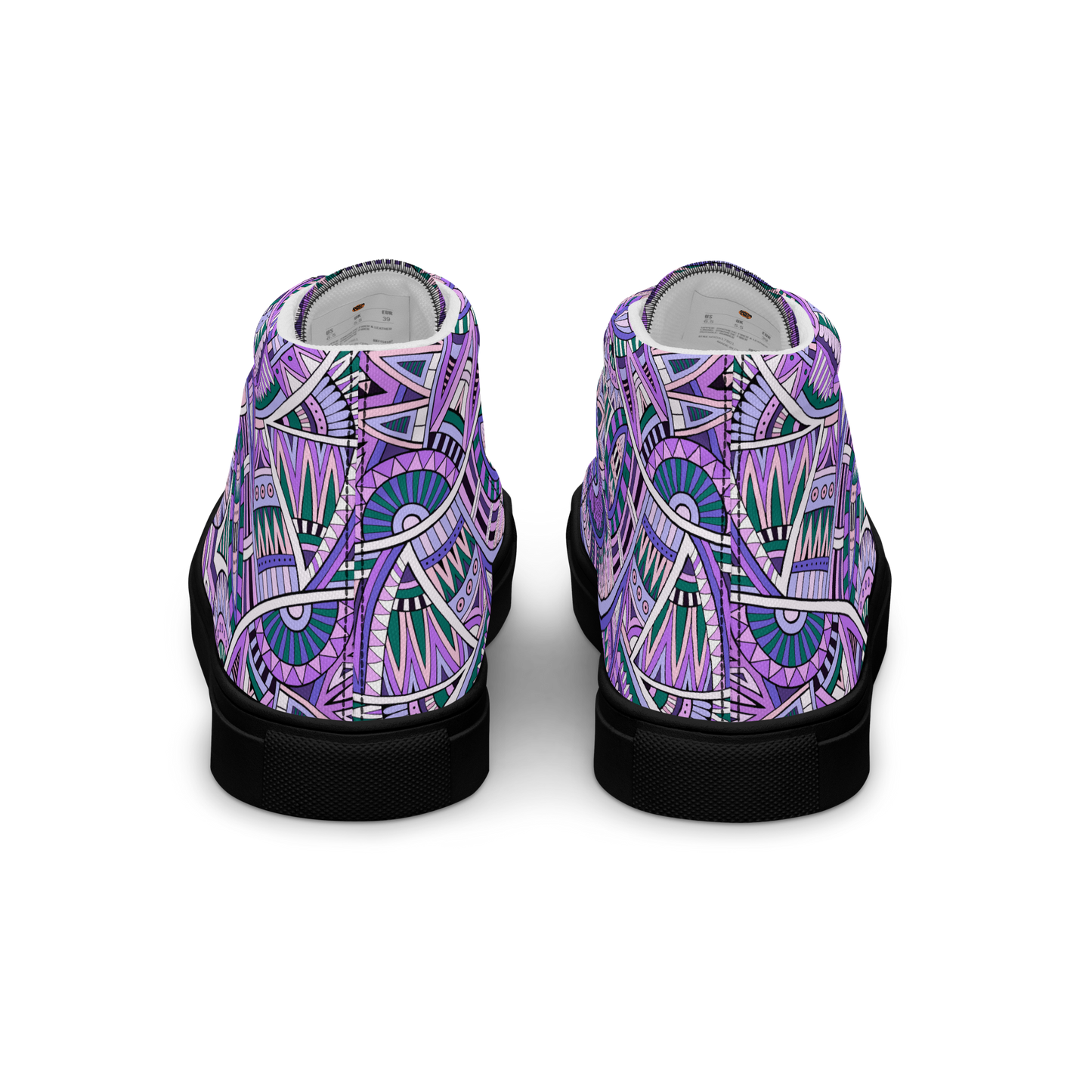 Men’s high top canvas shoes - Ethnic-Boho Fusion Lilac | 5035