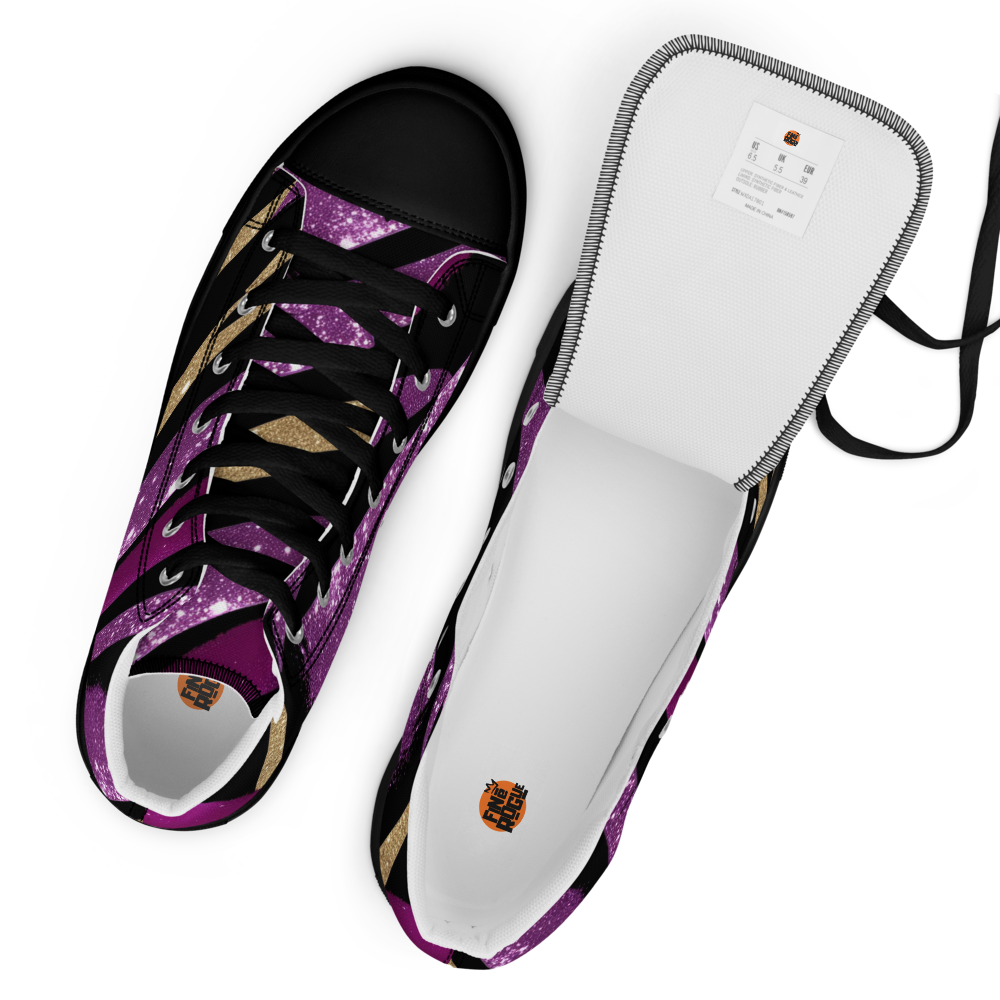 Men’s high top canvas sneakers - Purple Party | 5019