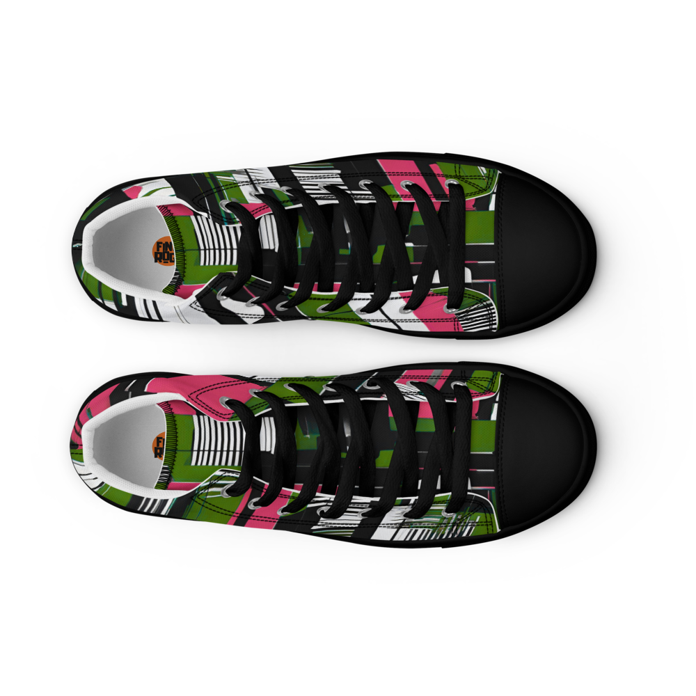 Men’s high top canvas shoes - Green Red City Grove | 5008