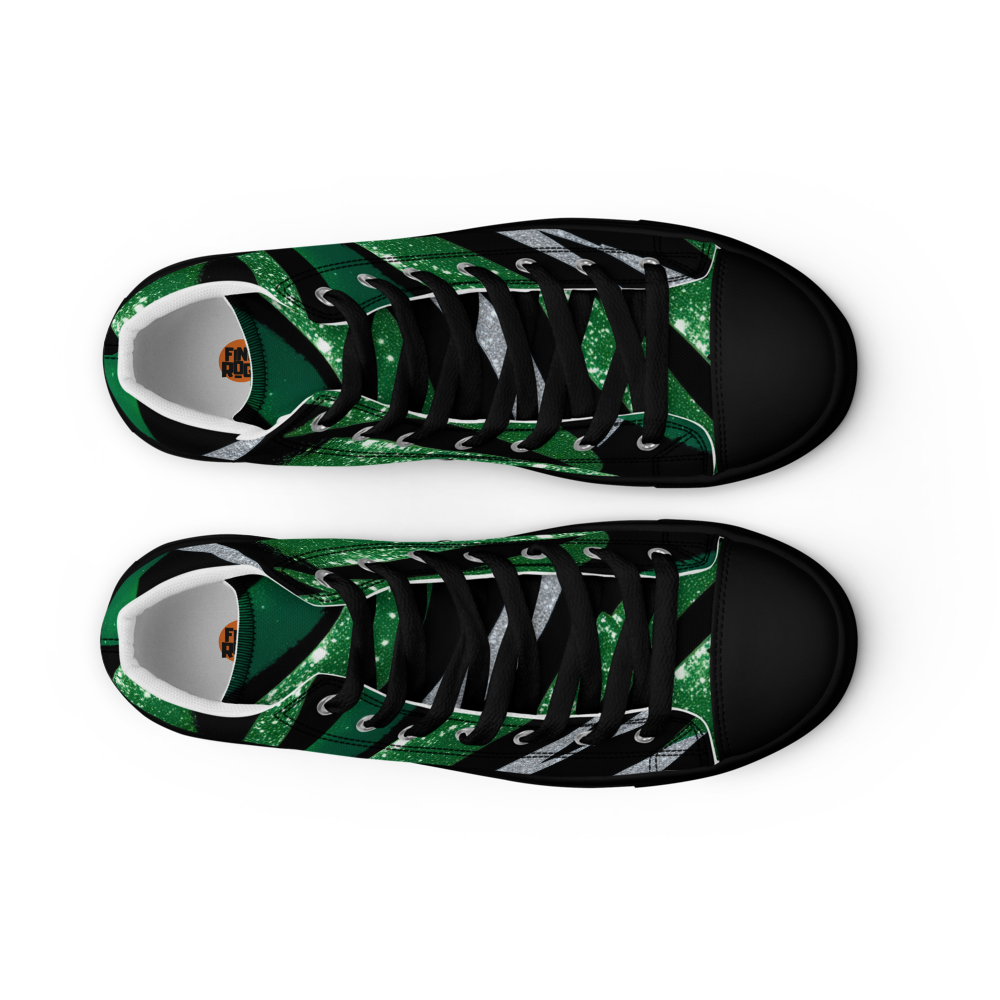 Men’s high top canvas sneakers - Emerald Green Party | 5020