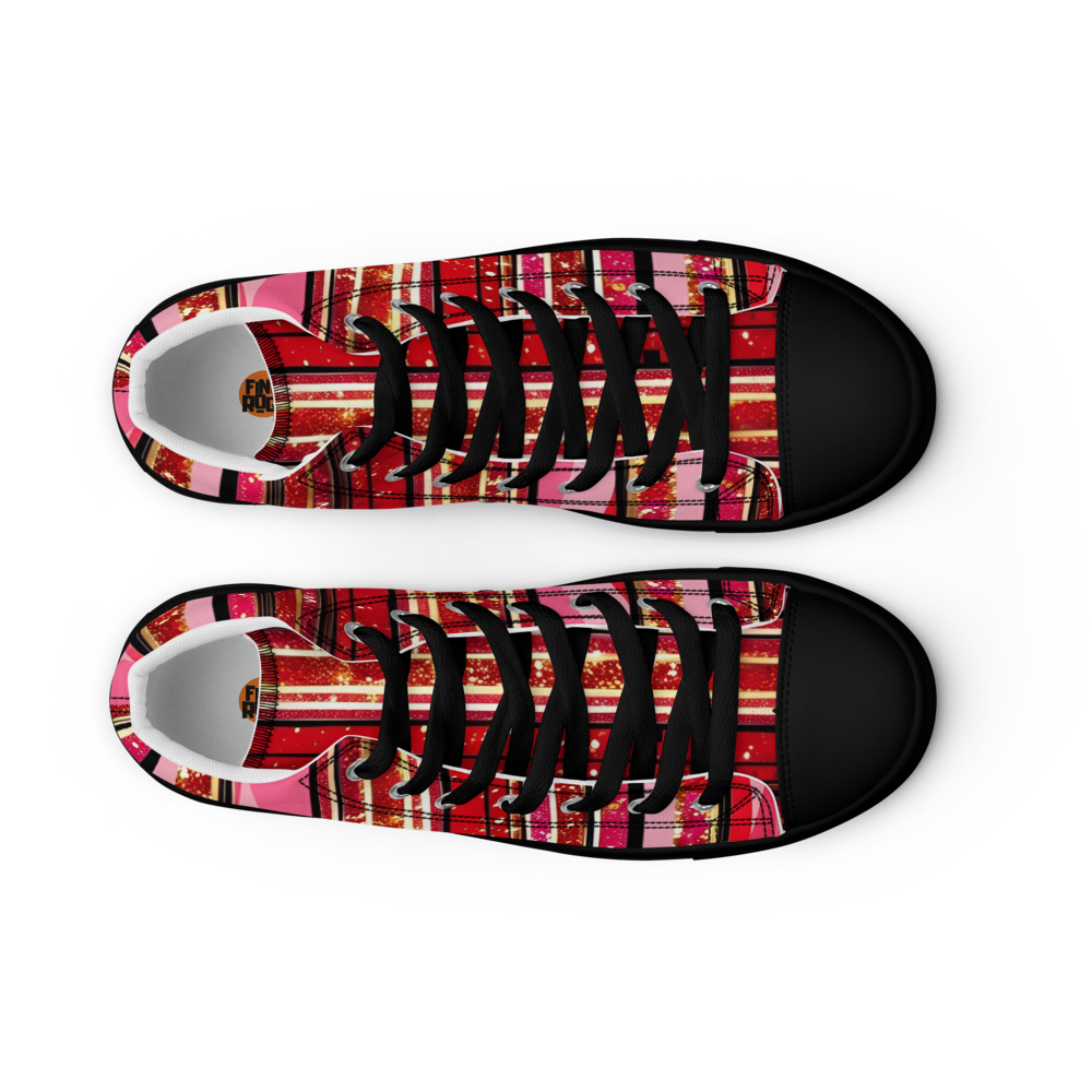 Men's high top canvas shoes - Red Sparks Party | 5022