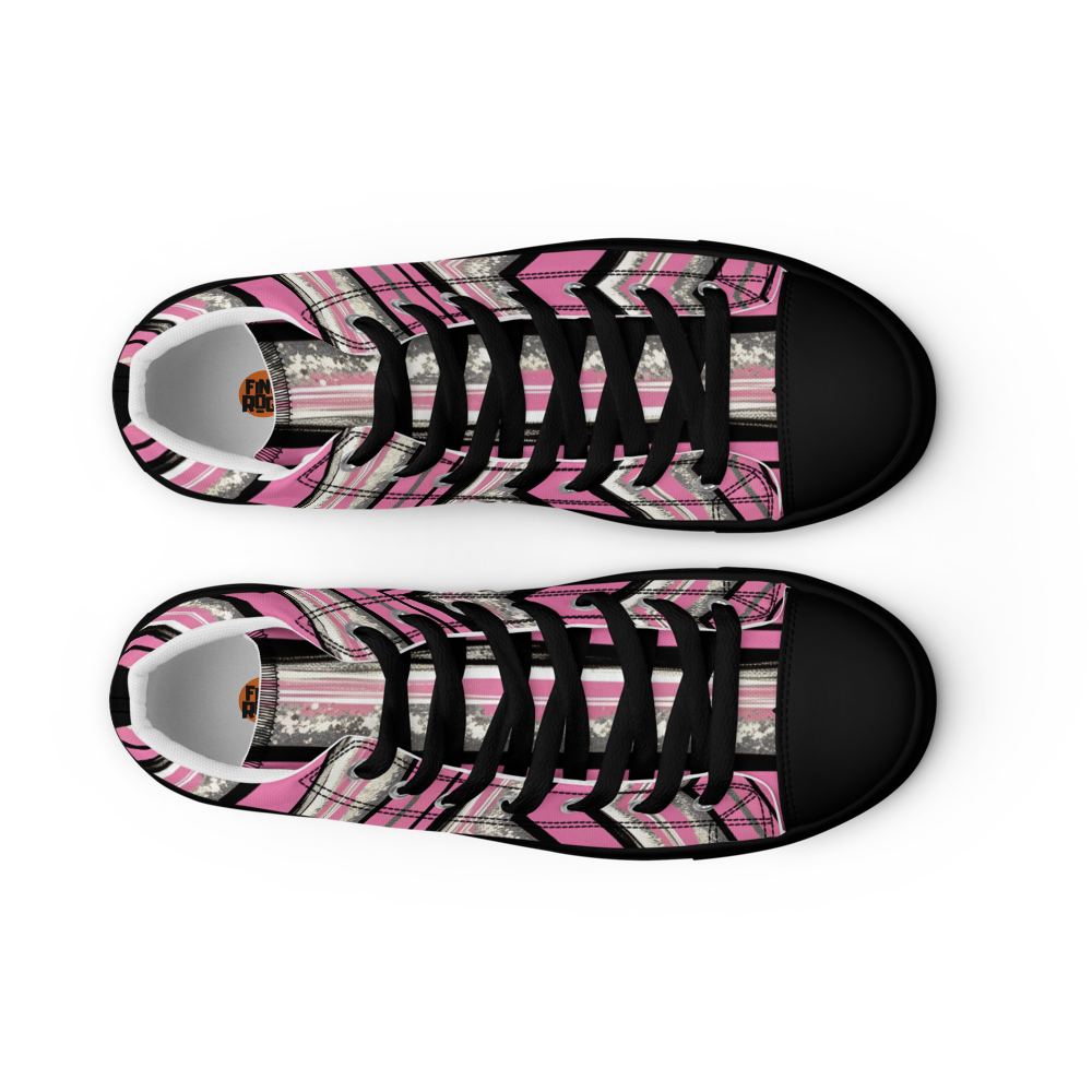 Men’s high top canvas shoes - Pink Silver Party | 5023