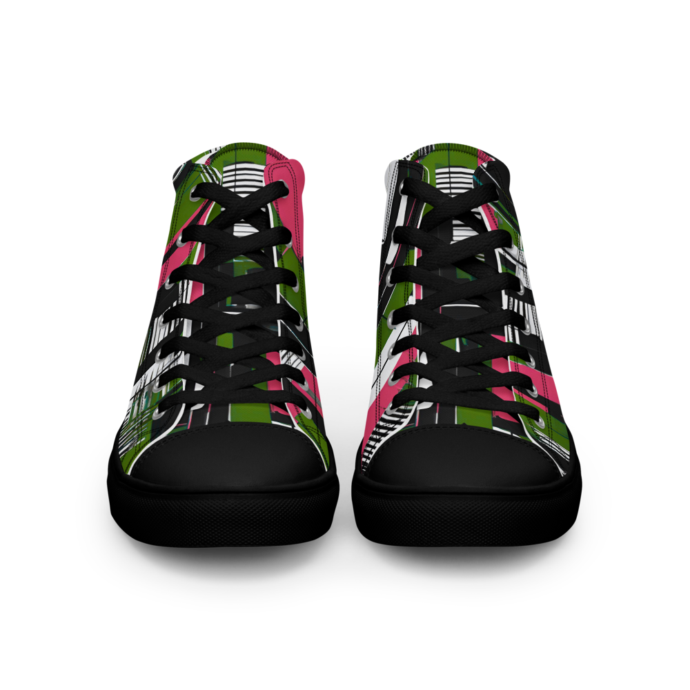 Men’s high top canvas shoes - Green Red City Grove | 5008